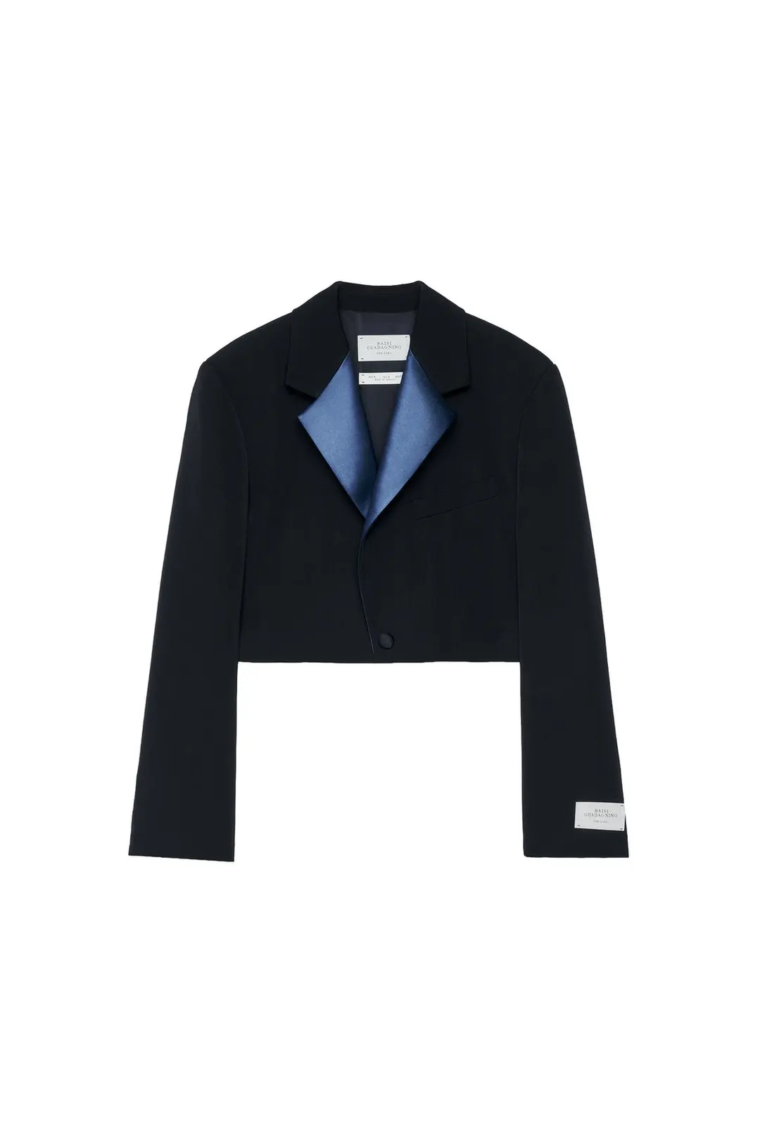 Укороченный пиджак смокингового кроя из 100% шерсти, Zara