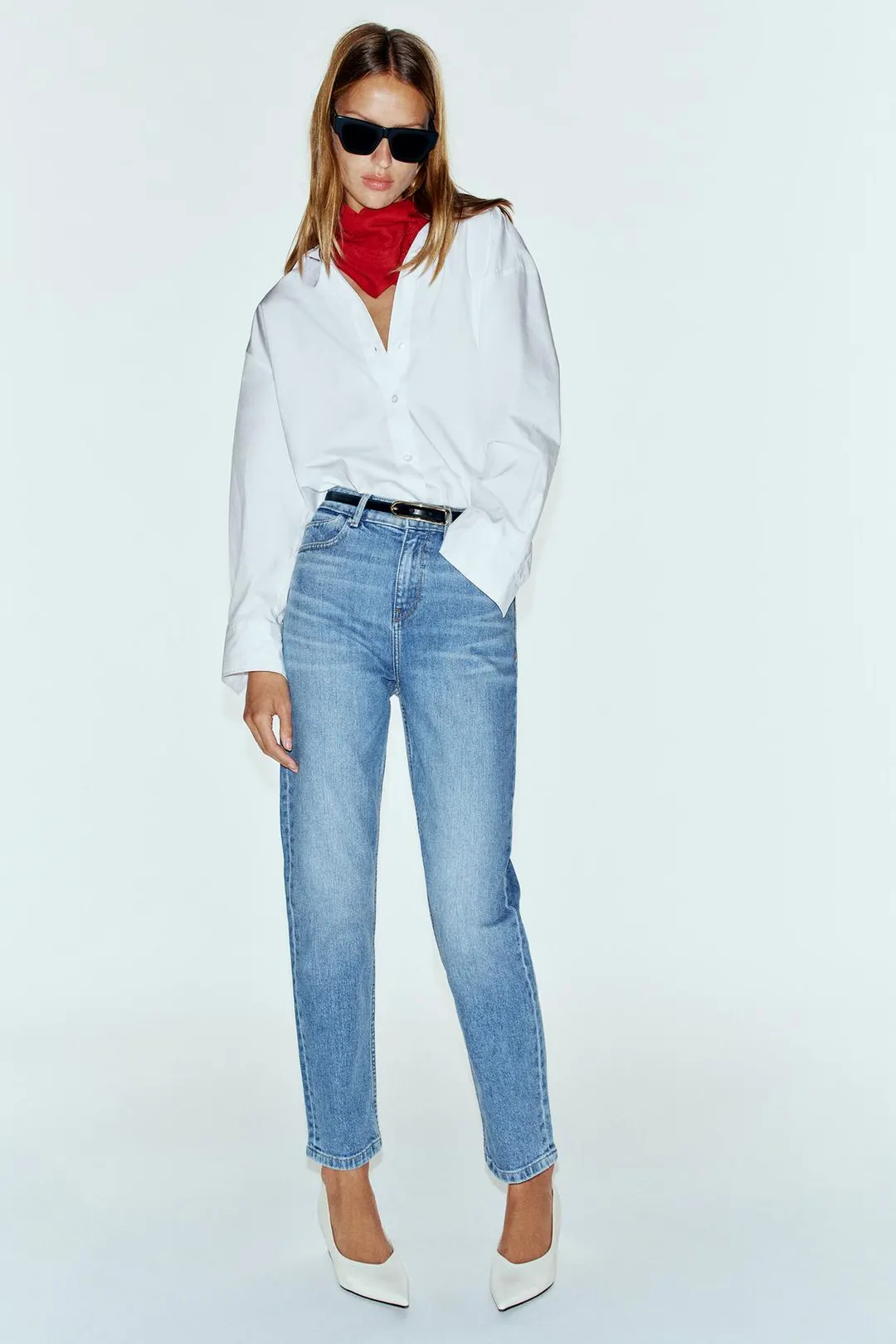 Джинсы mom fit с высокой посадкой Z1975, Zara