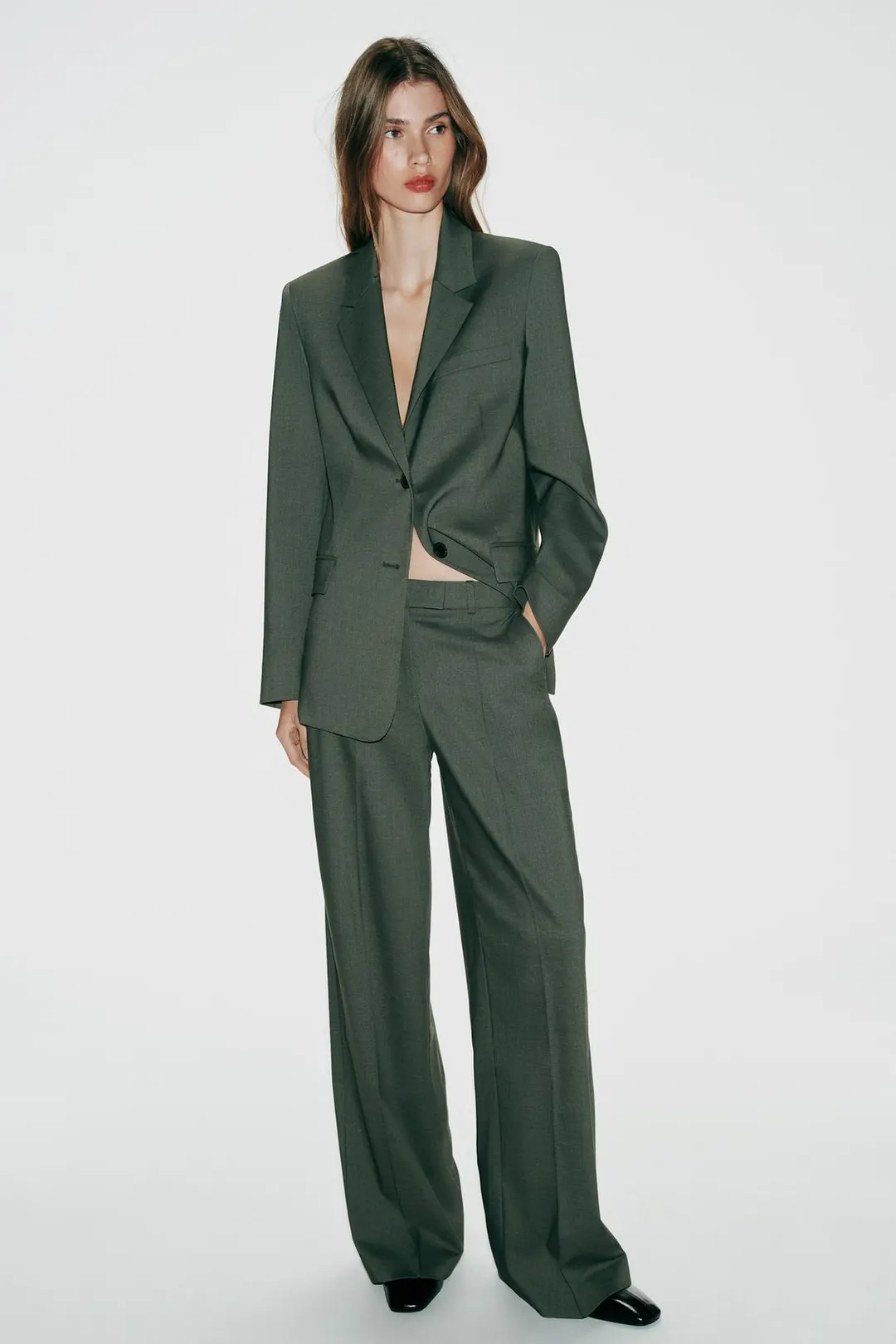 Брюки прямого кроя со средней посадкой, Zara