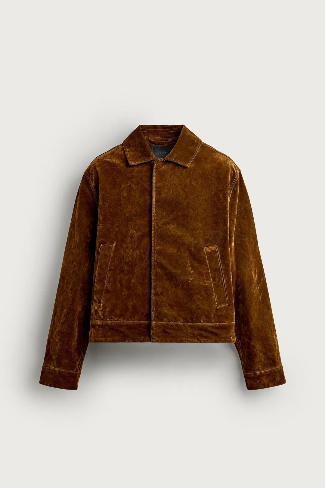 Укороченная куртка с флоковым покрытием, Zara