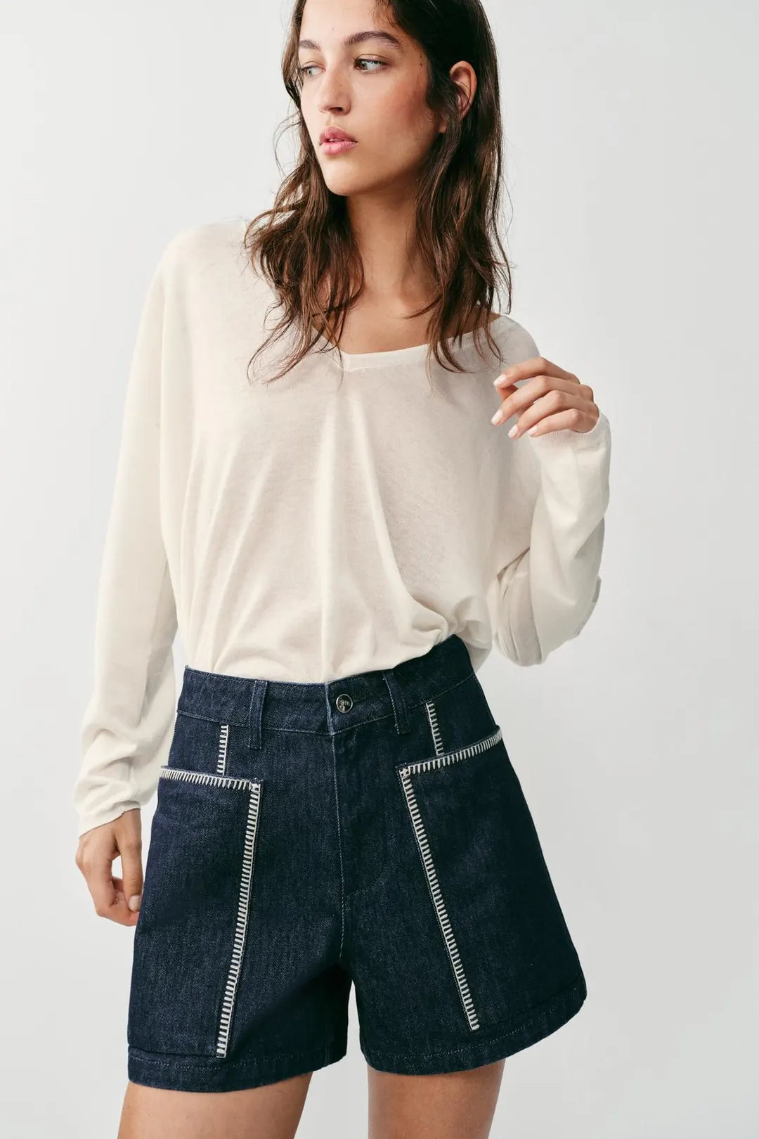 Шорты Z1975 с вышивкой, Zara