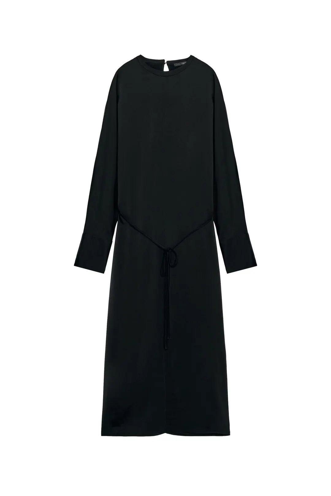 Атласное платье ZW Collection с поясом, Zara