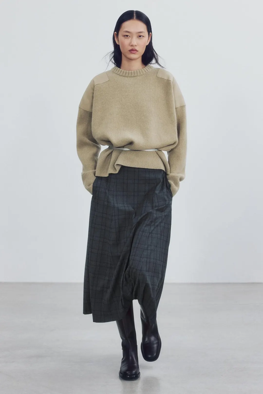 Юбка миди в клетку ZW Collection, Zara