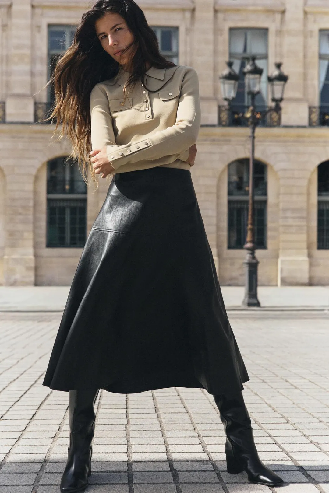 Вязаное поло с декоративной планкой, Zara