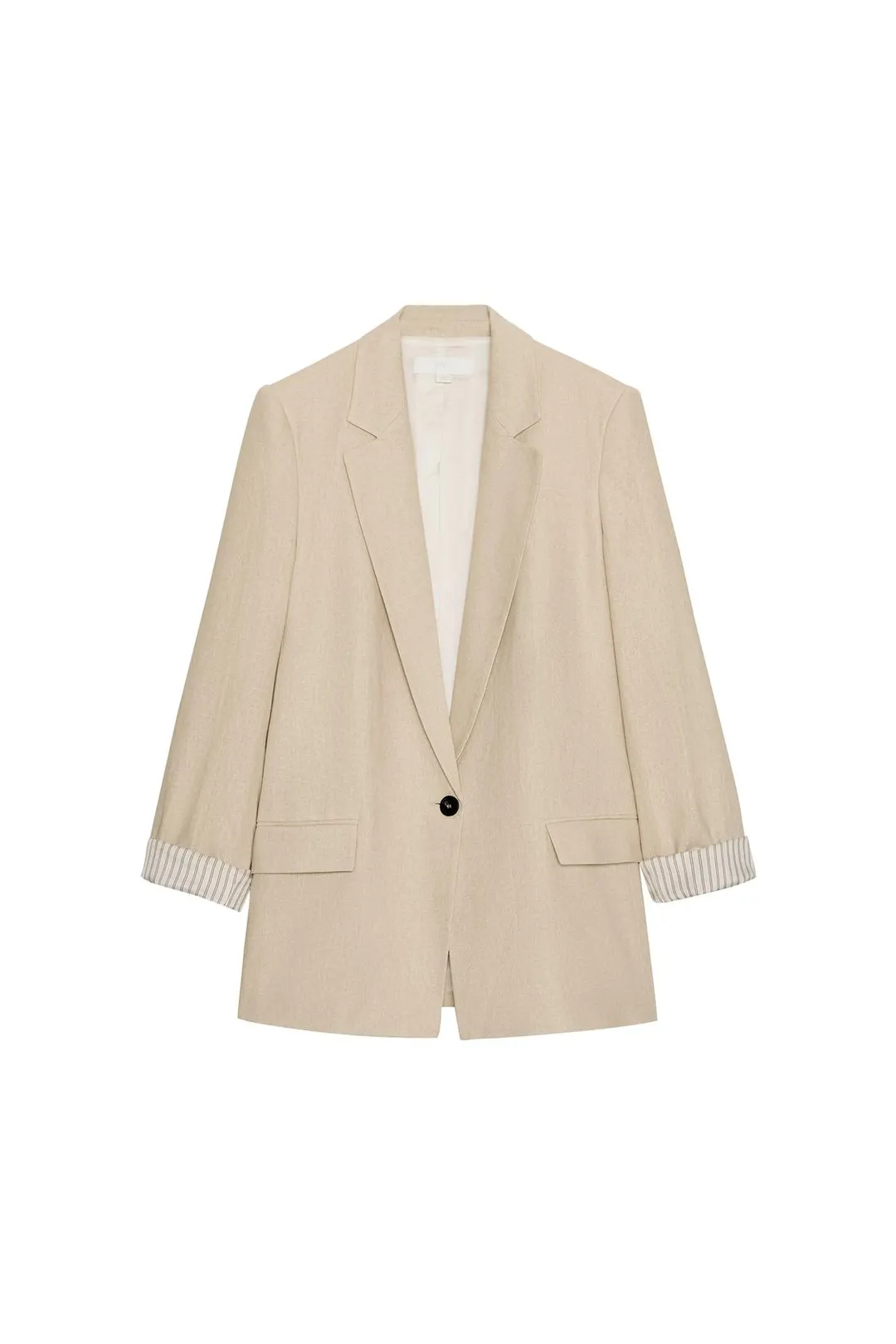 Блейзер со льном и подвернутыми рукавами, Zara