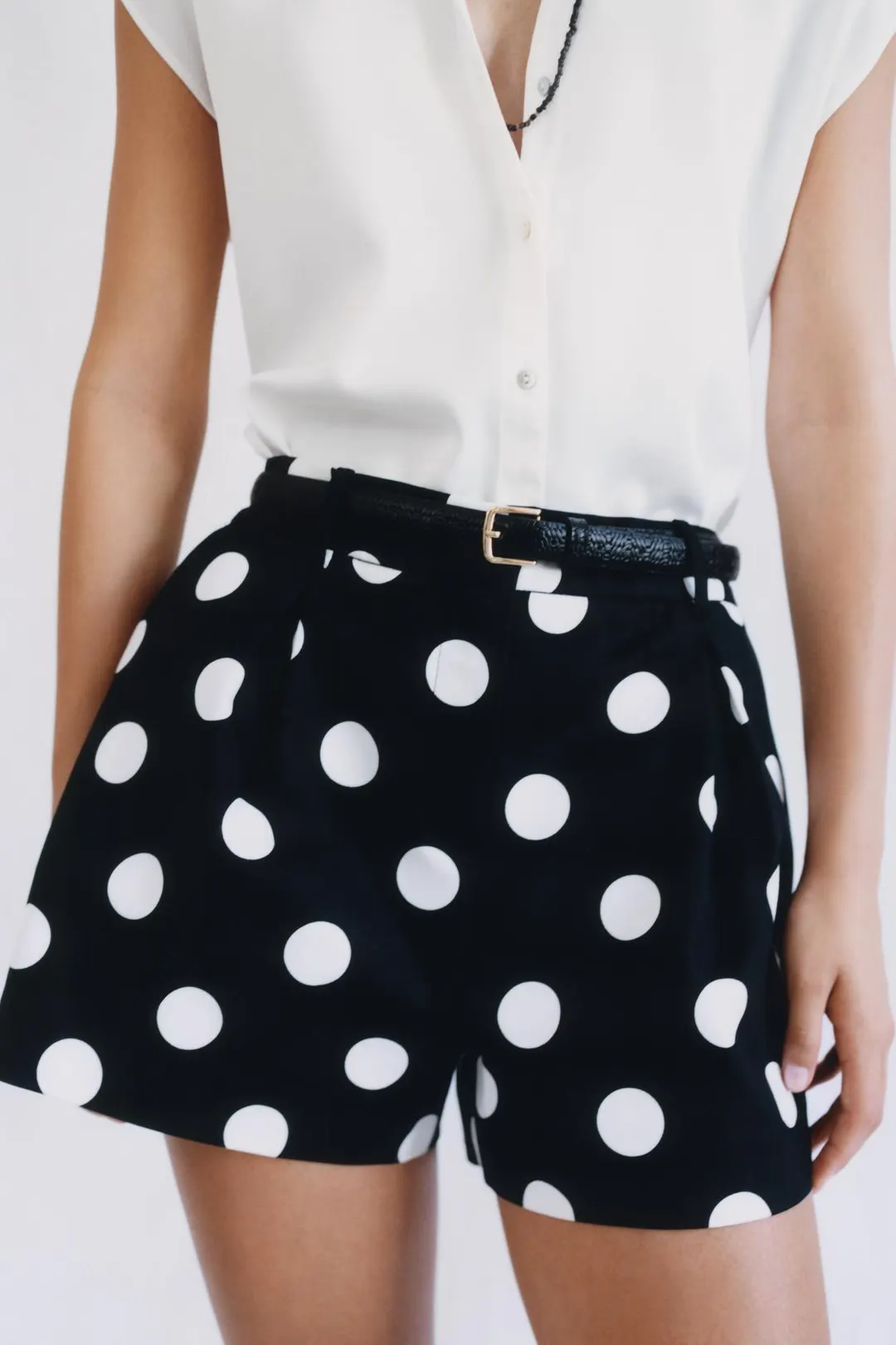 Бермуды в горошек с поясом, Zara