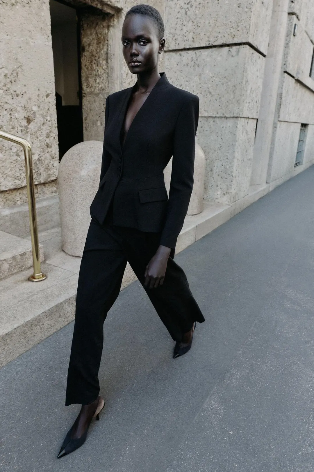 Прямые брюки с высокой посадкой, Zara