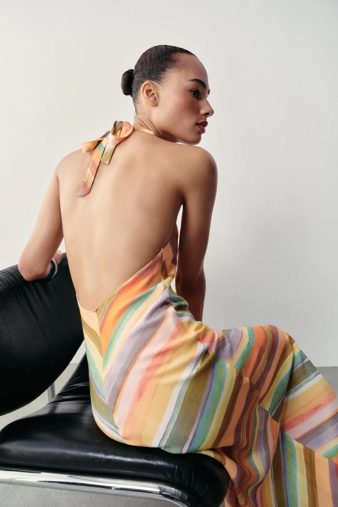 Платье длинное в полоску, Zara