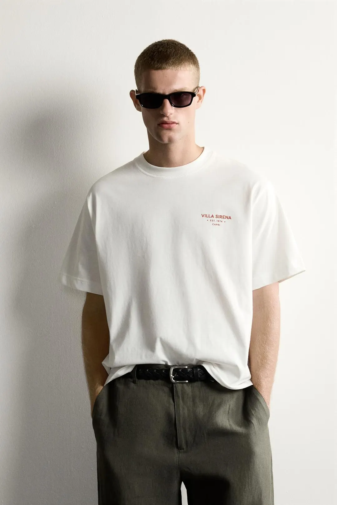 Футболка свободного кроя с контрастным принтом, Zara