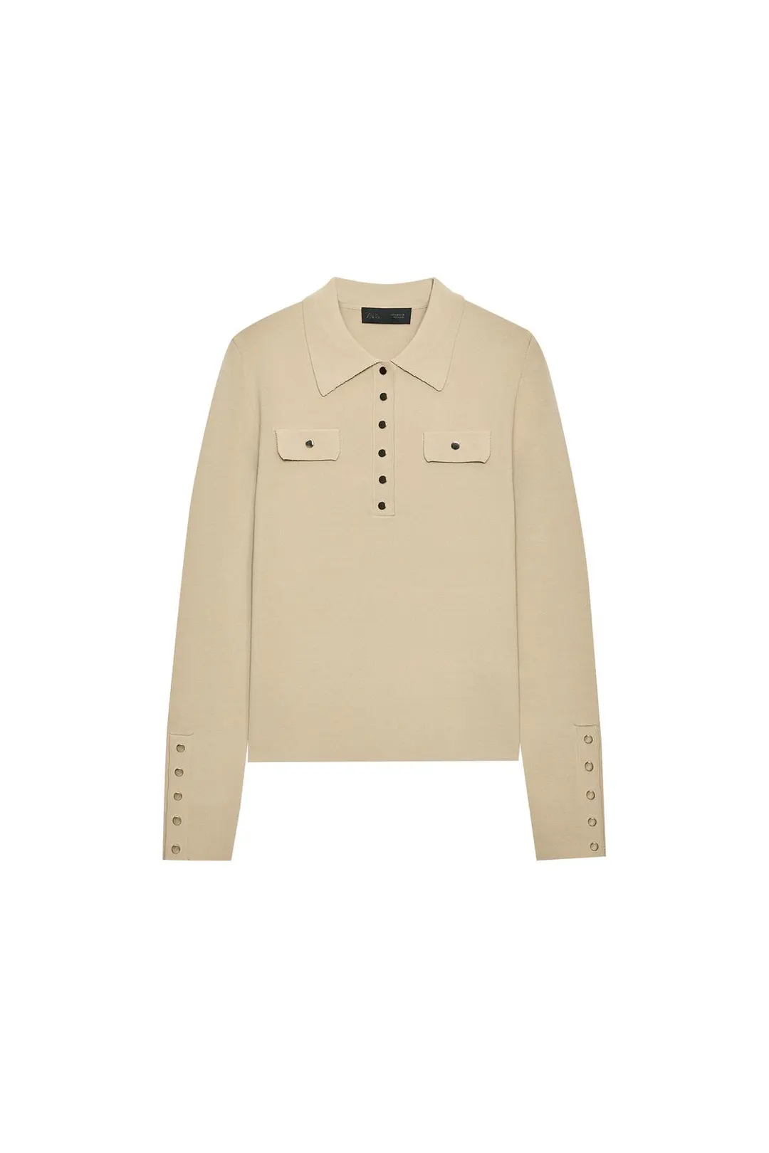 Вязаное поло с декоративной планкой, Zara