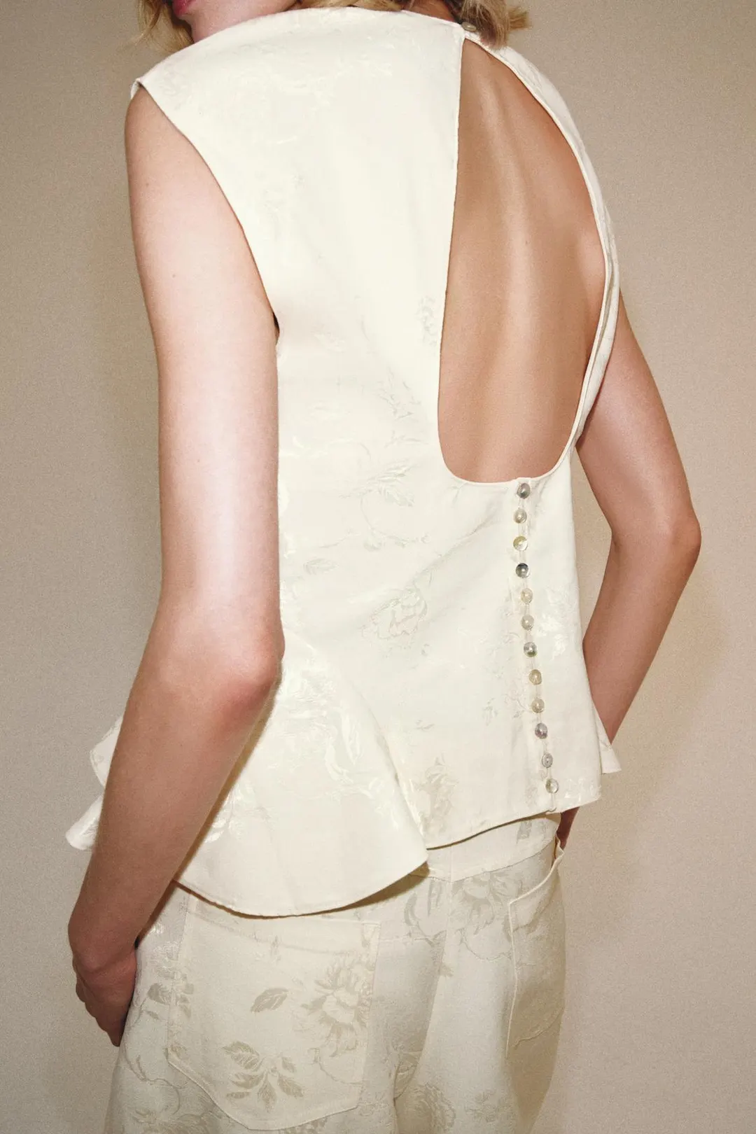 Жаккардовая рубашка с баской ZW Collection, Zara