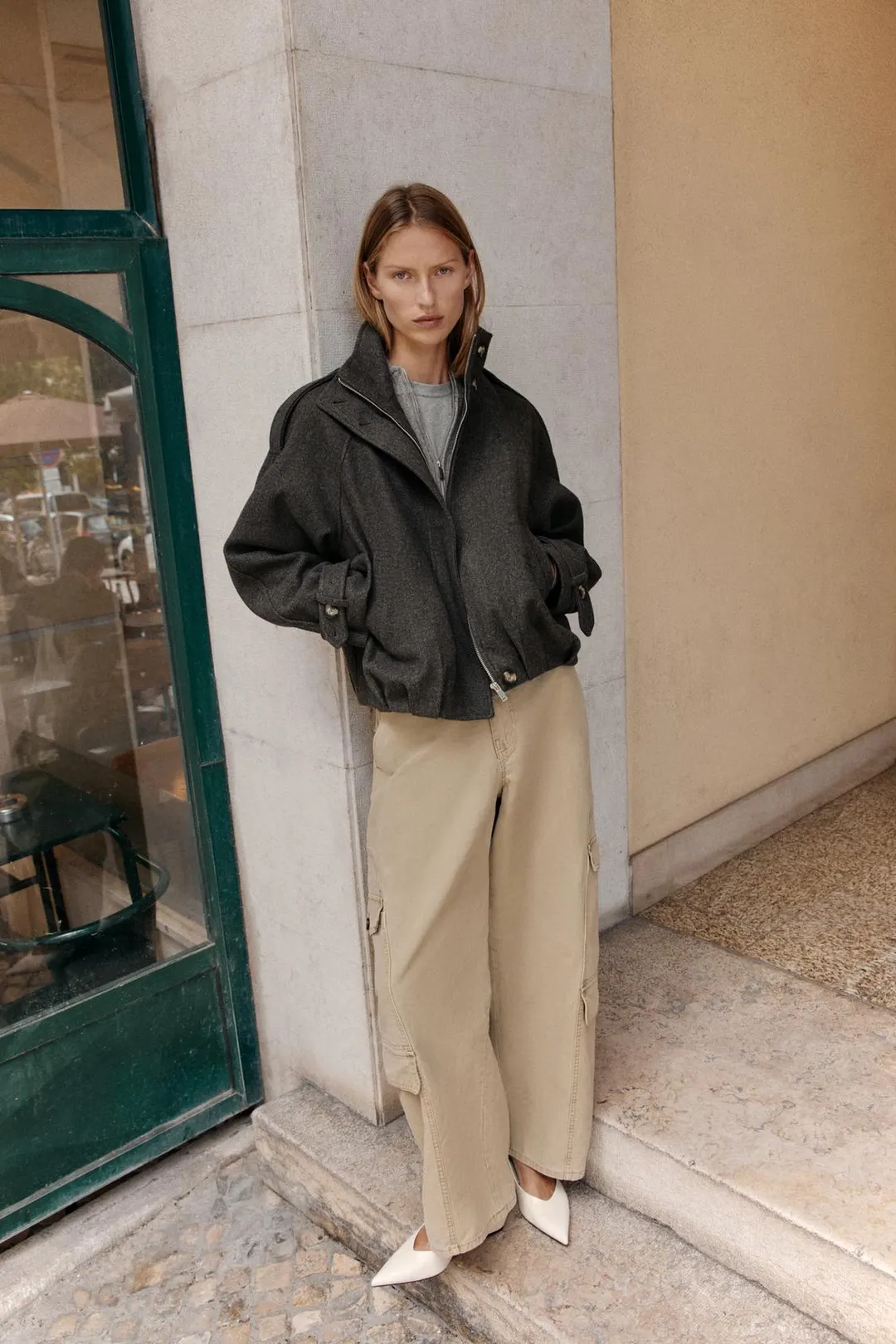 Бомбер с хлястиком, Zara