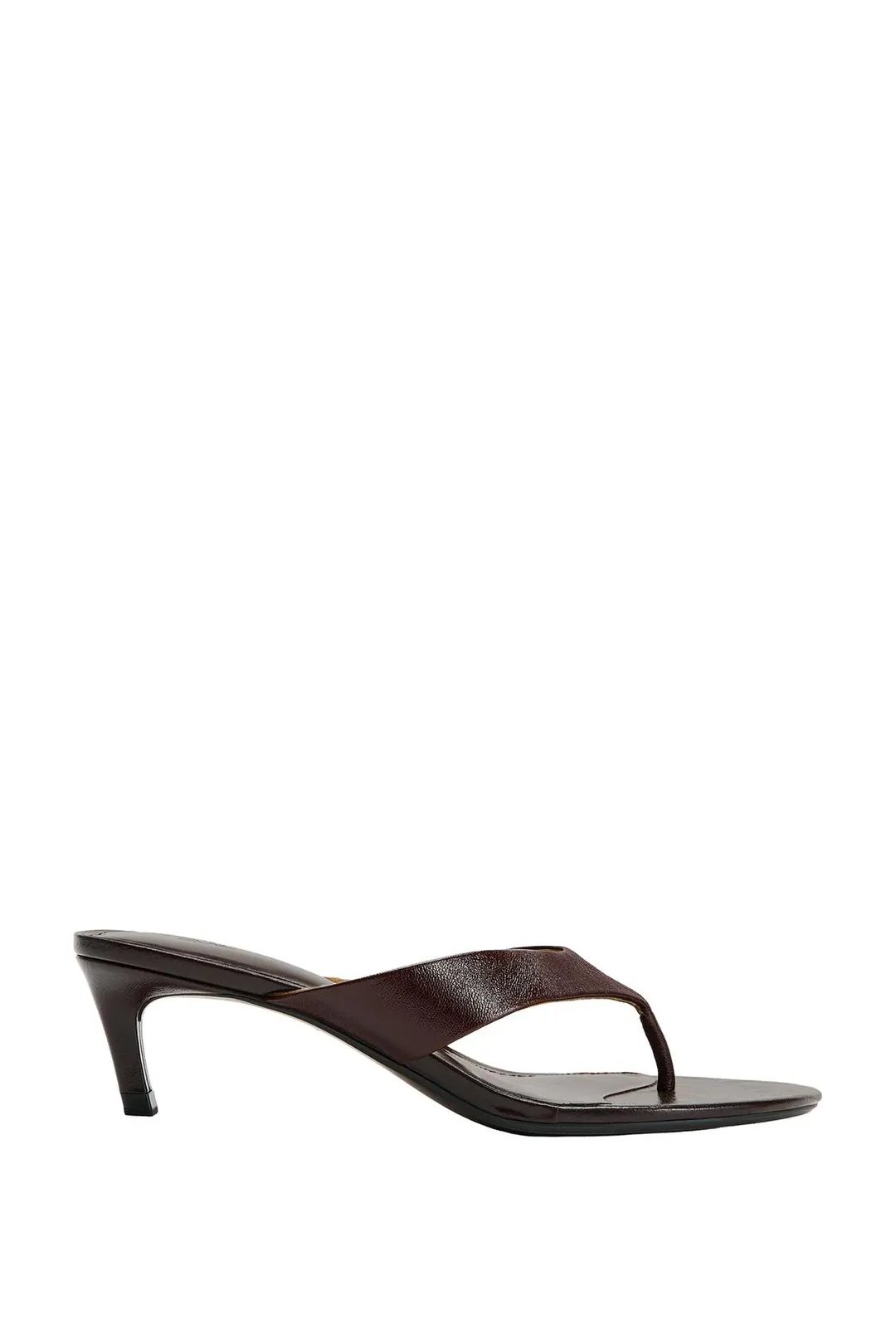 Босоножки из кожи на каблуке kitten heel, Zara