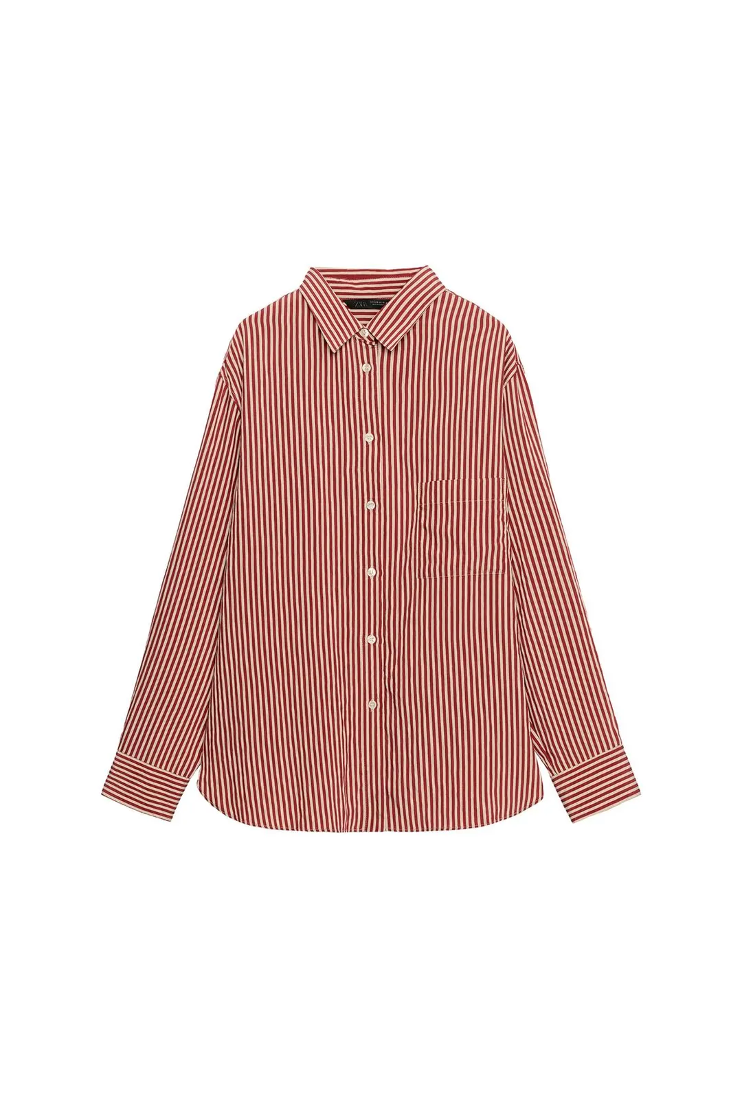 Рубашка в полоску с принтом и карманом ZW Collection, Zara