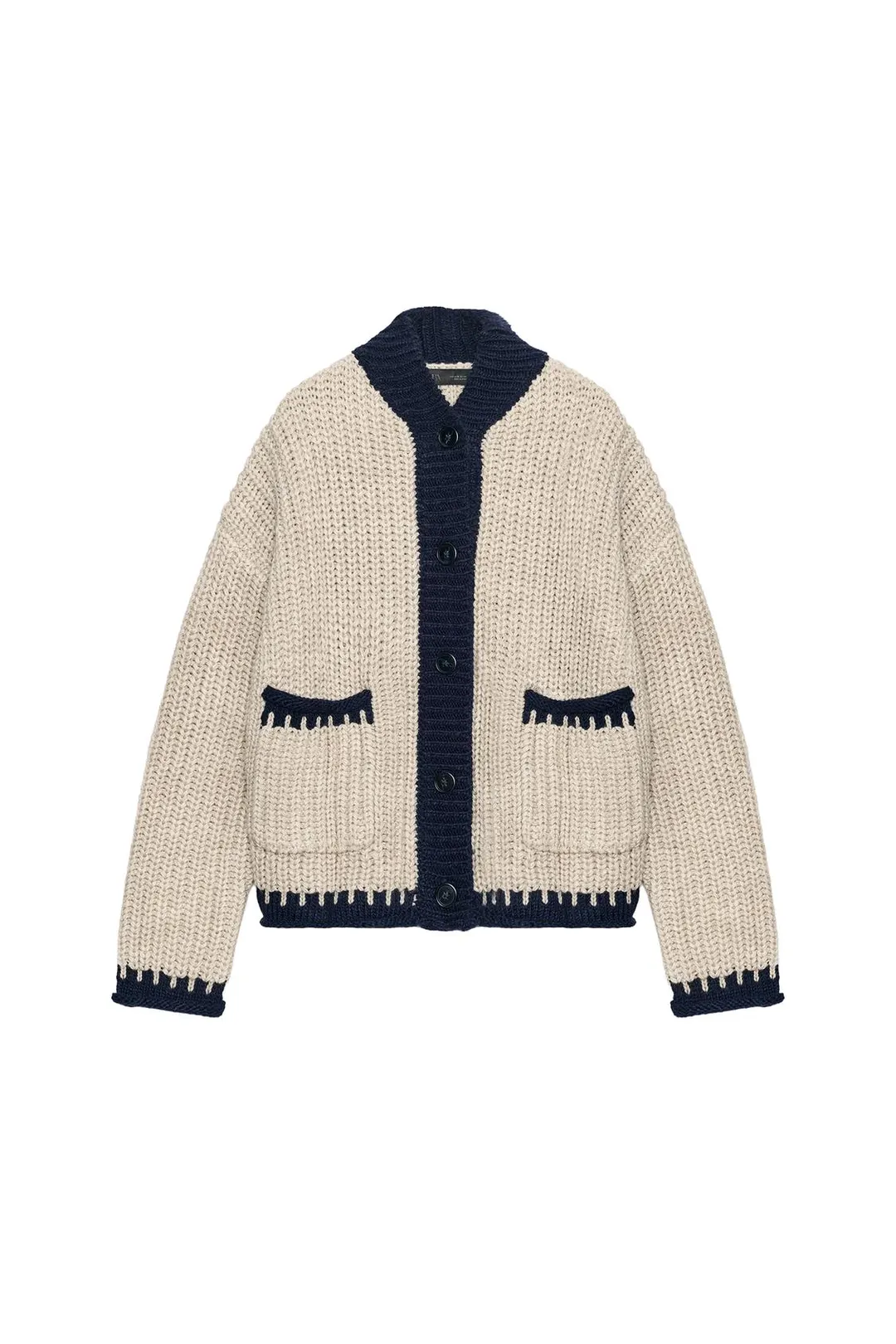Кардиган с контрастной отделкой, Zara