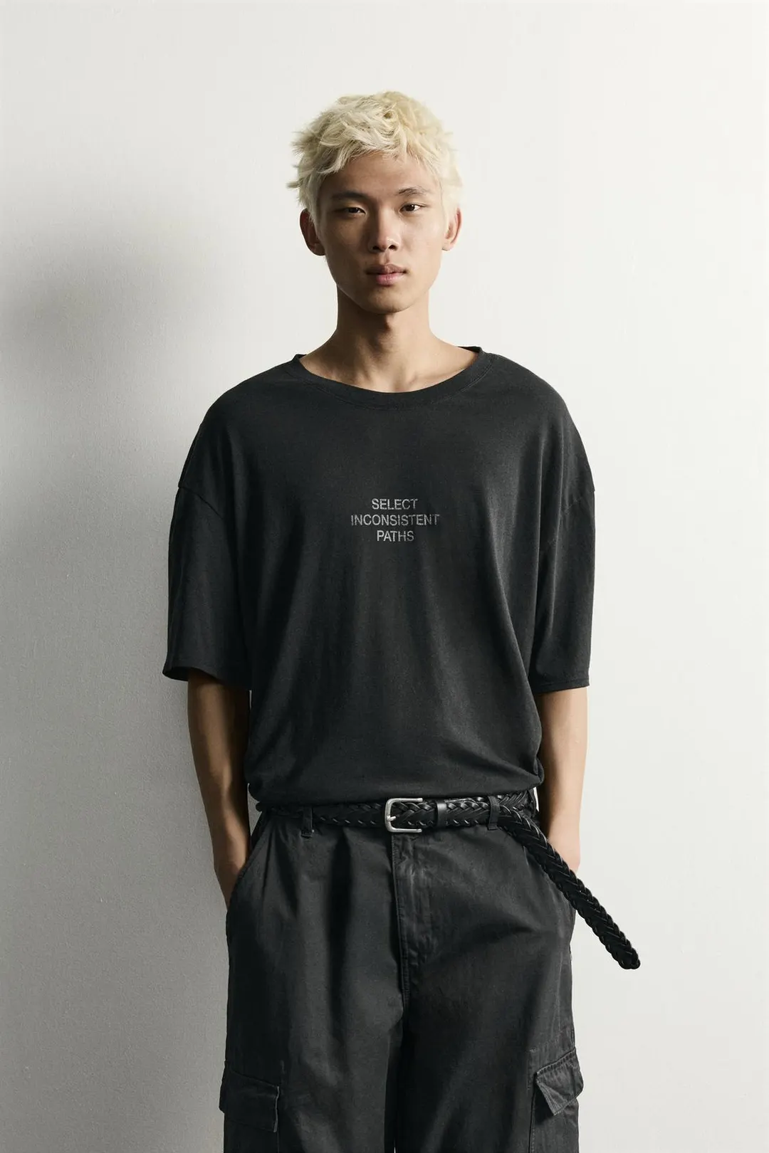 Футболка свободного кроя вареная с текстовым принтом, Zara