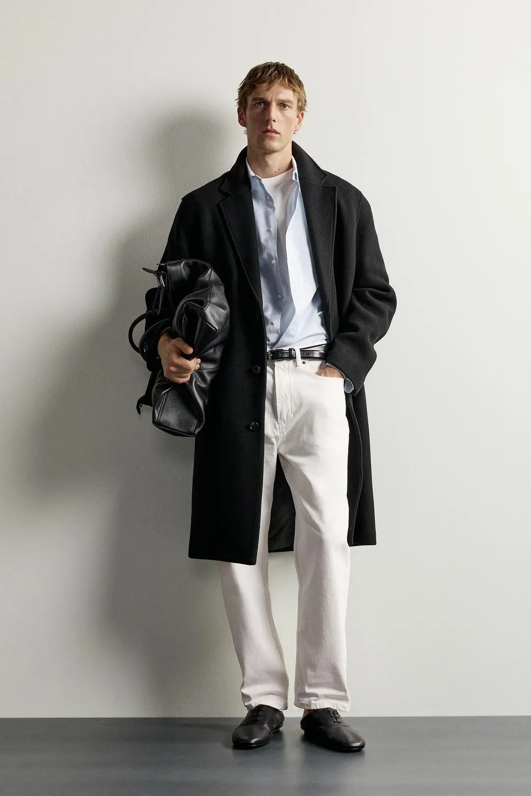 Пальто свободного кроя из смесовой шерсти, Zara