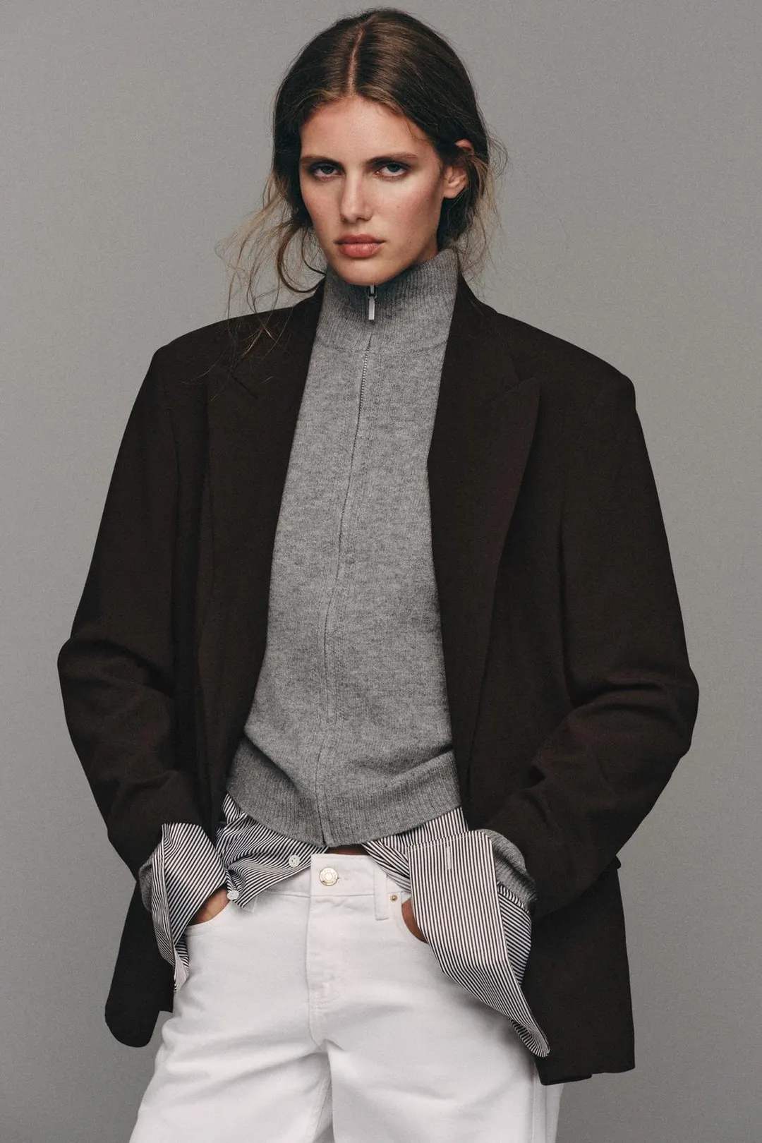 Двубортный блейзер оверсайз, Zara