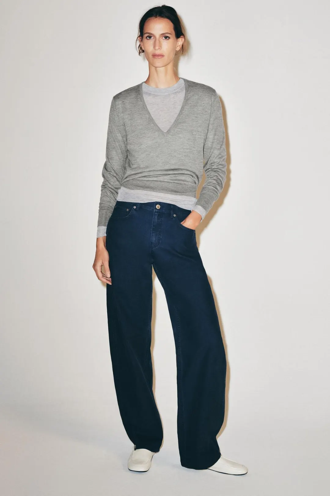 Джинсы ZW Collection прямого изогнутого кроя средней посадки, Zara