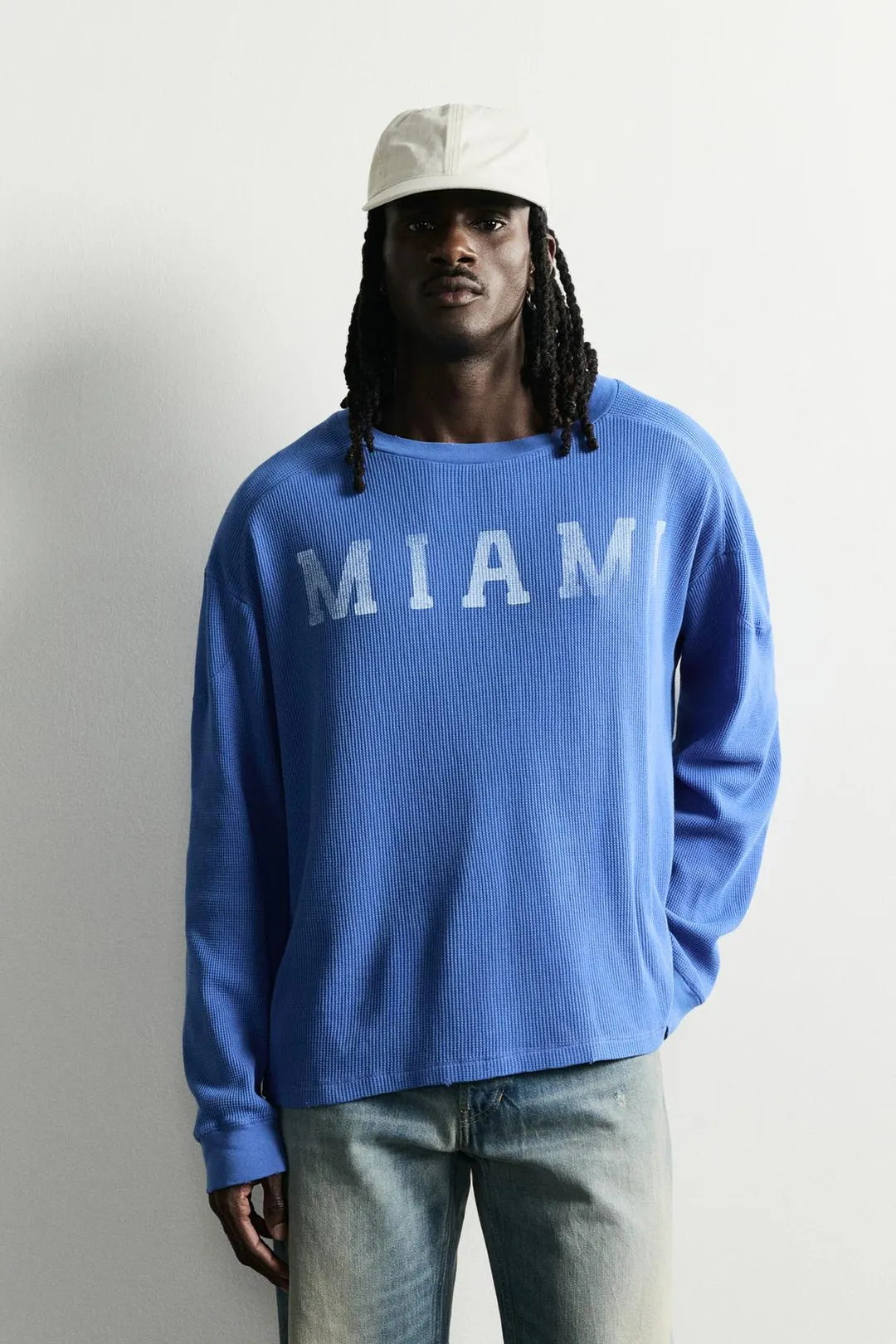 Фактурная футболка вафельной вязки MIAMI, Zara
