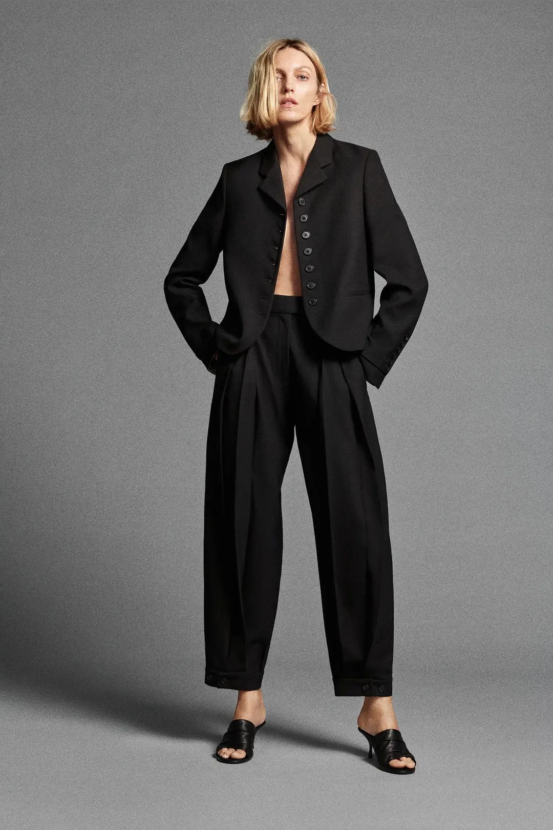 Брюки с вытачками и шлевками ZW Collection, Zara