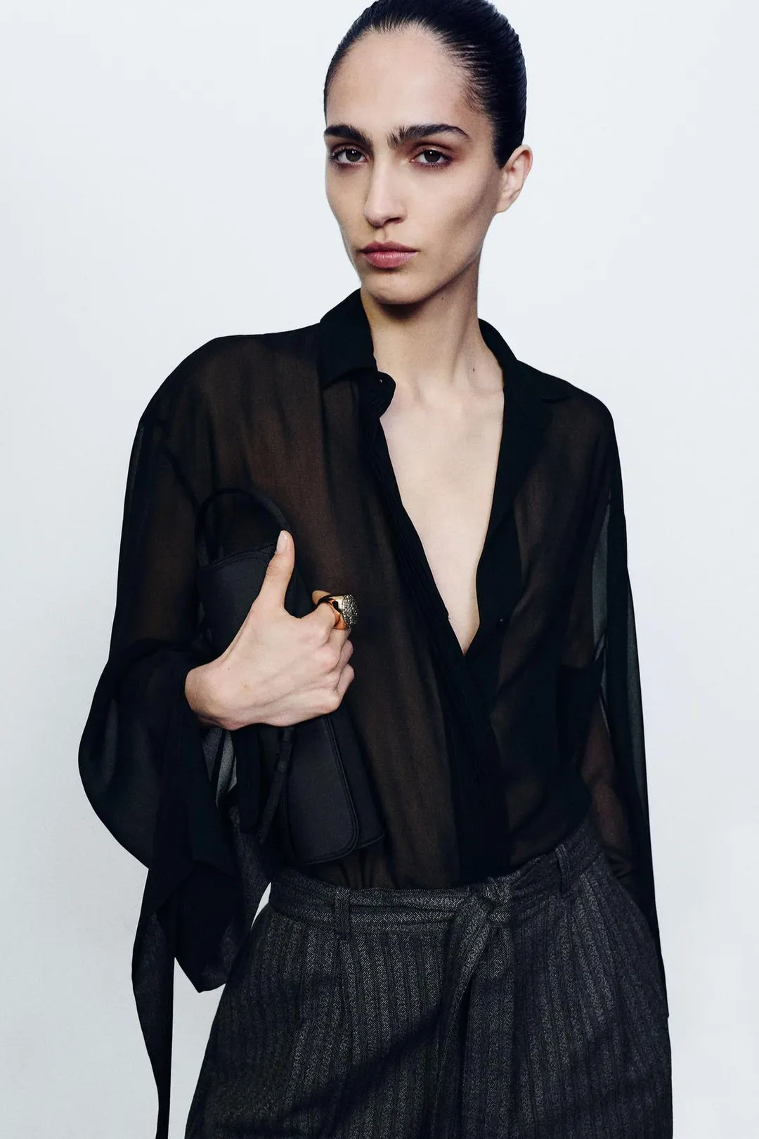 Струящаяся рубашка с бантами ZW Collection, Zara