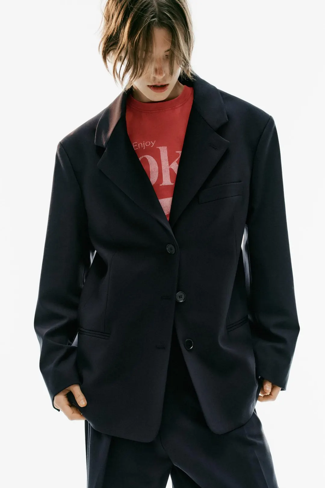 Блейзер оверсайз с подплечниками, Zara