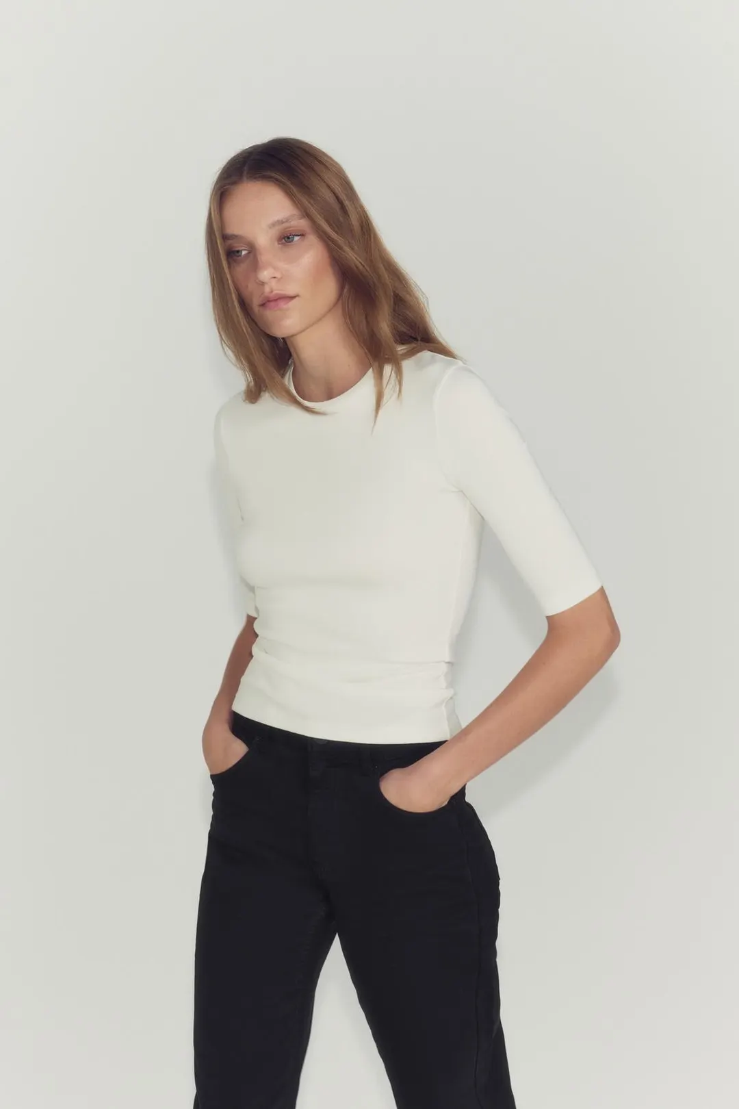 Футболка с рукавами до локтя, Zara