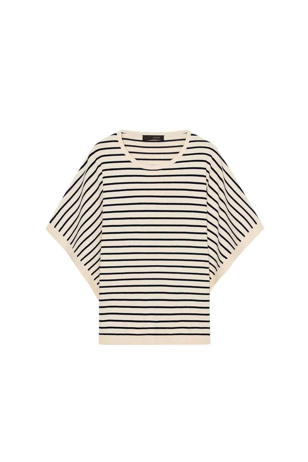 Широкий вязаный топ с короткими рукавами, Zara