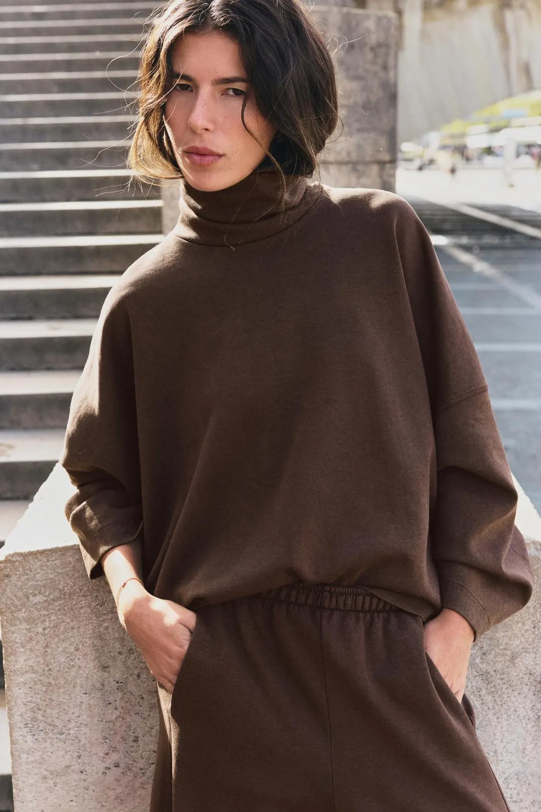 Свитшот-водолазка из интерлока, Zara