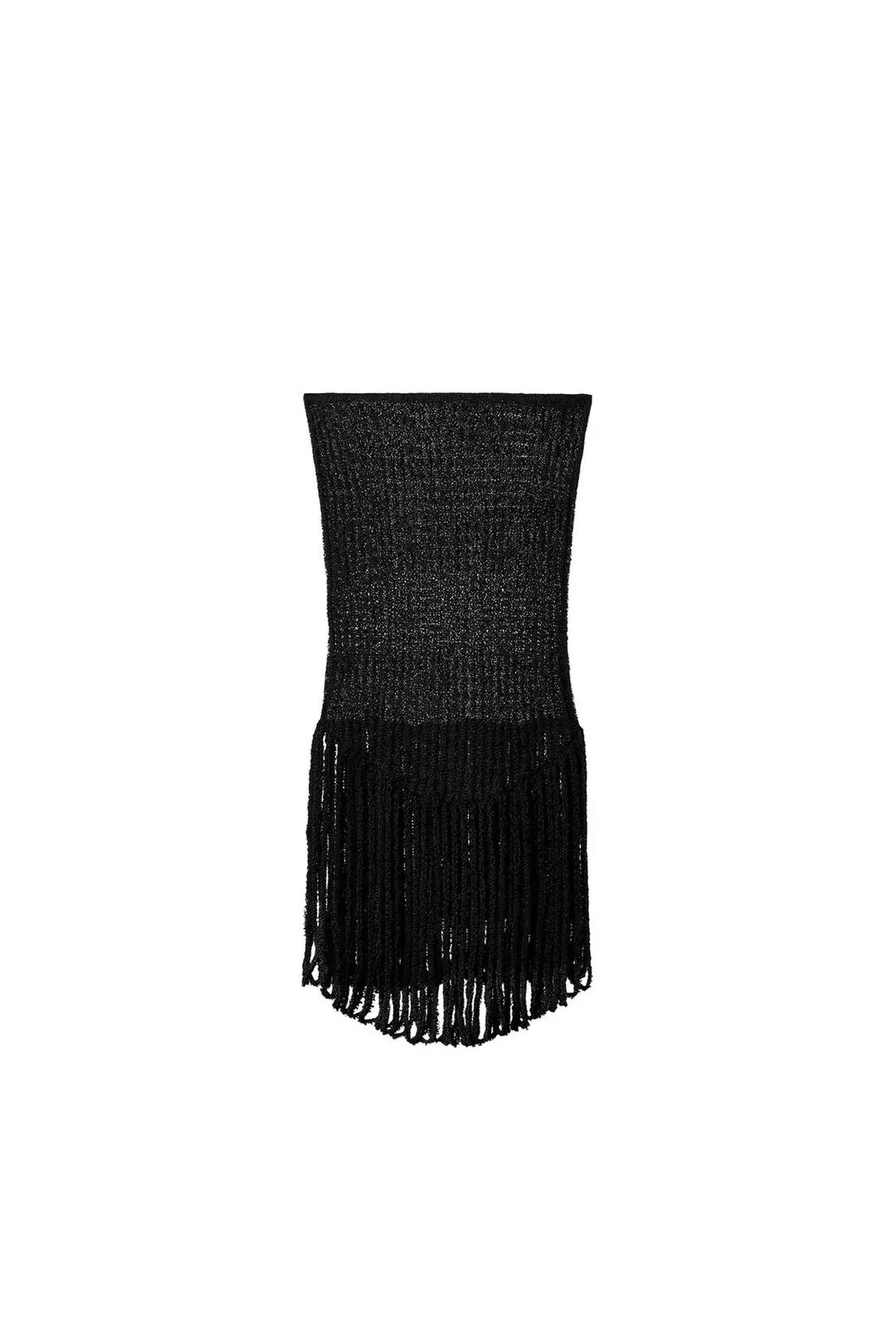 Трикотажный топ без бретелей с бахромой, Zara