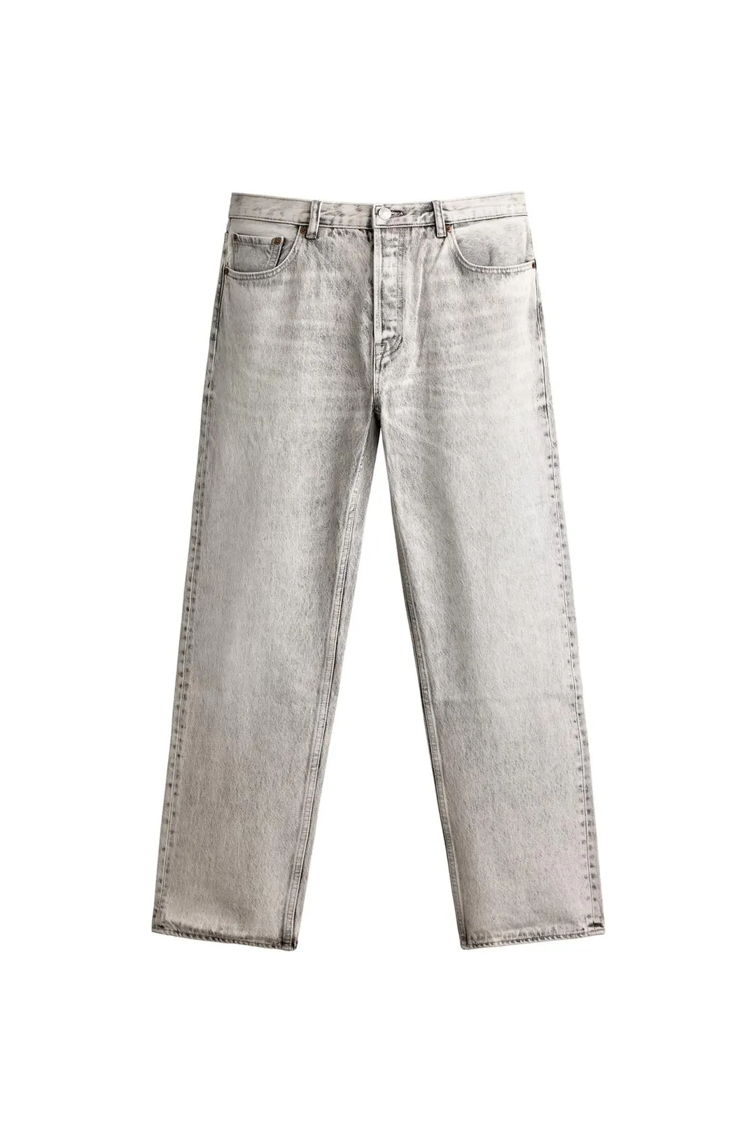Джинсы прямого кроя с кислотной стиркой, Zara