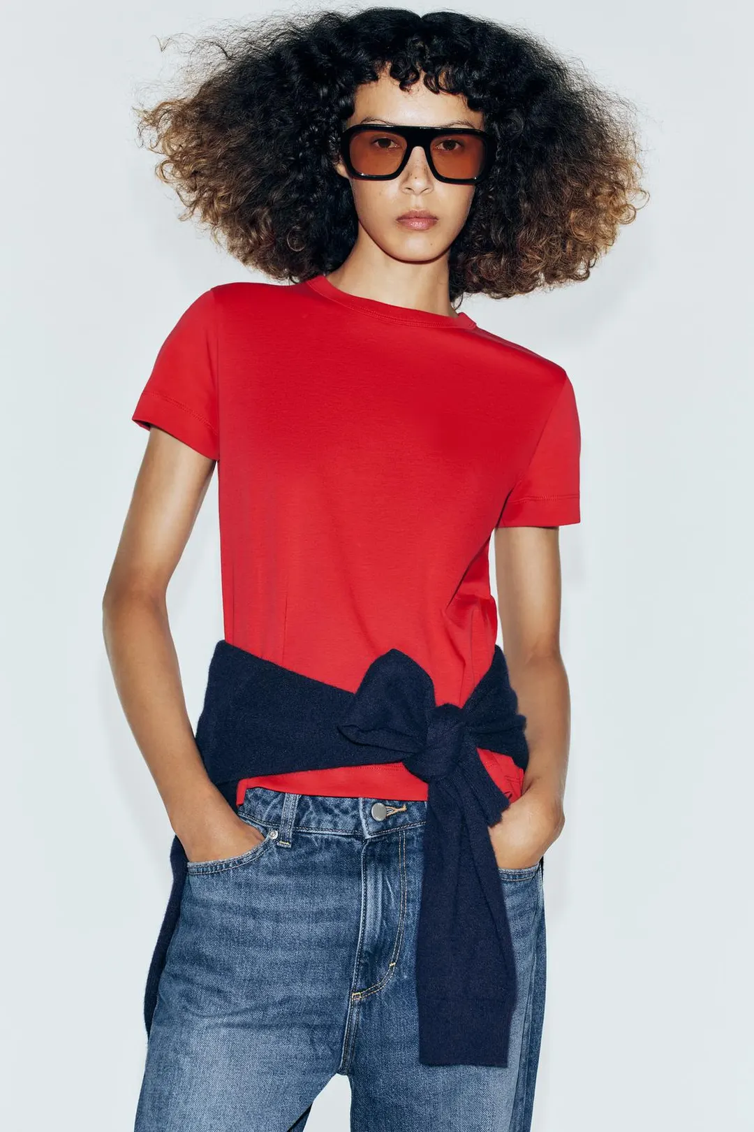 Футболка из интерлока с короткими рукавами, Zara