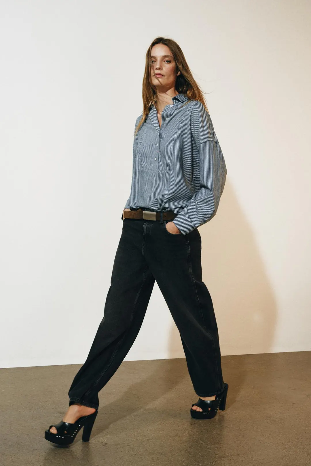 Рубашка в полоску ZW Collection, Zara