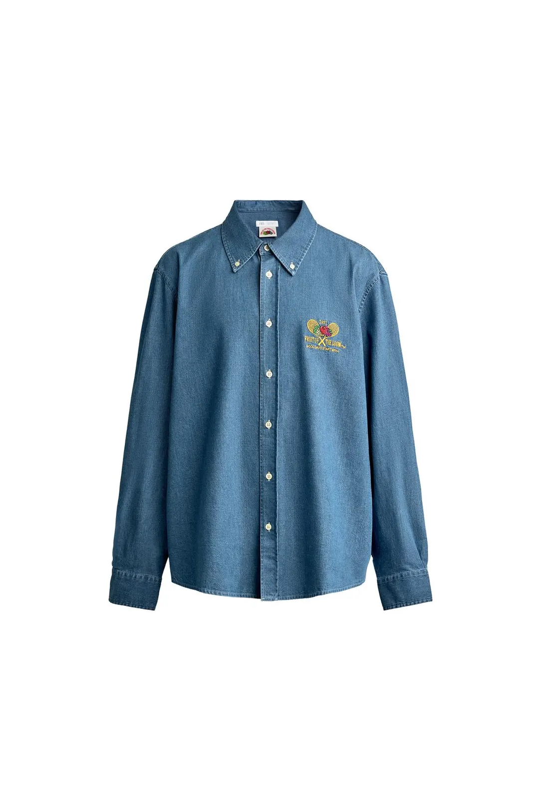 Рубашка джинсовая с вышивкой FRUIT OF THE LOOM™, Zara