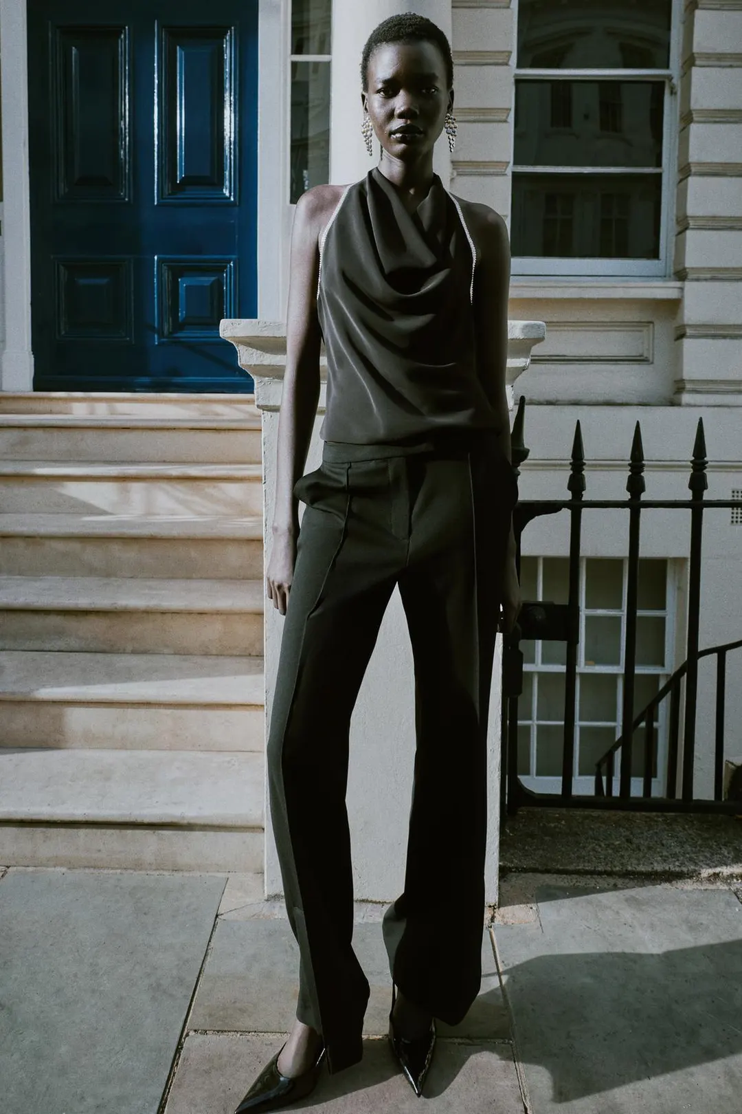 Топ халтер с бусинами, Zara