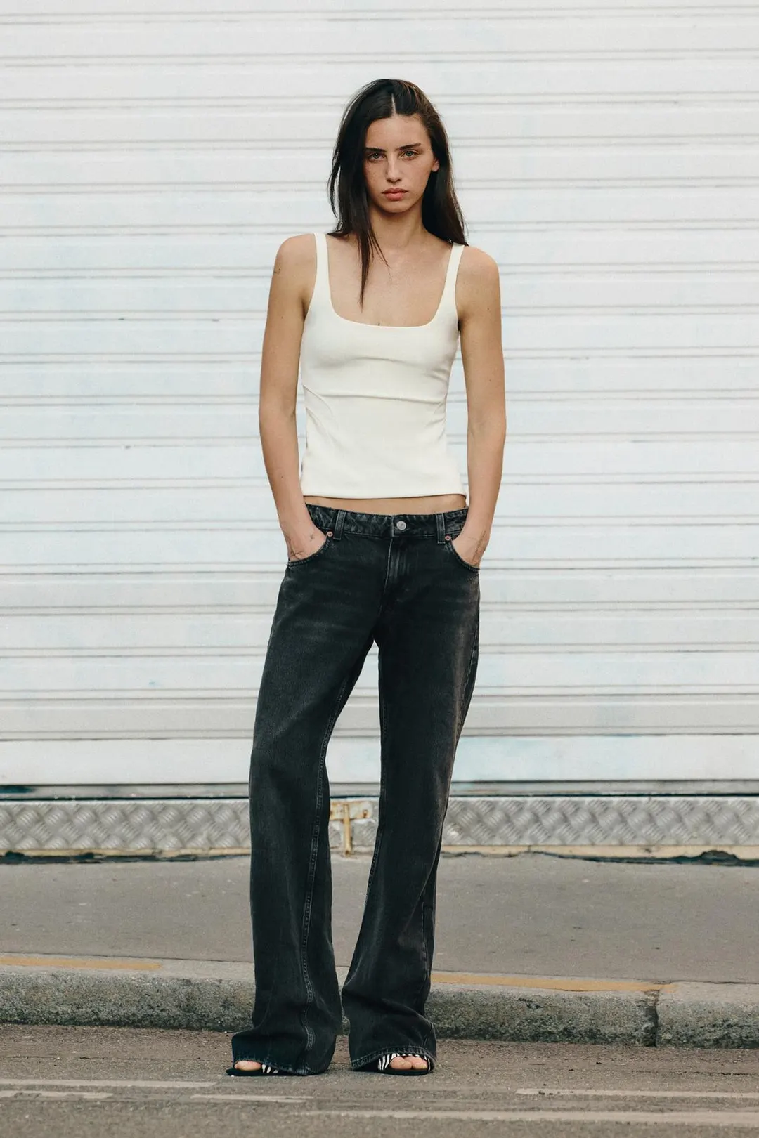 Джинсы TRF широкого кроя с низкой посадкой, Zara