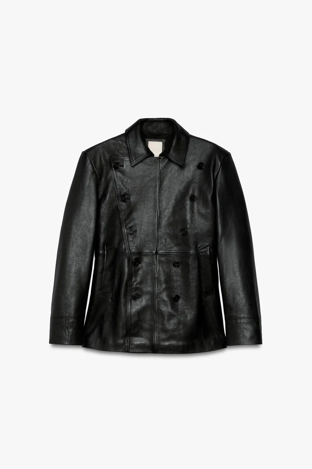 Кожаное пальто длиной 3/4 прямого кроя, Zara