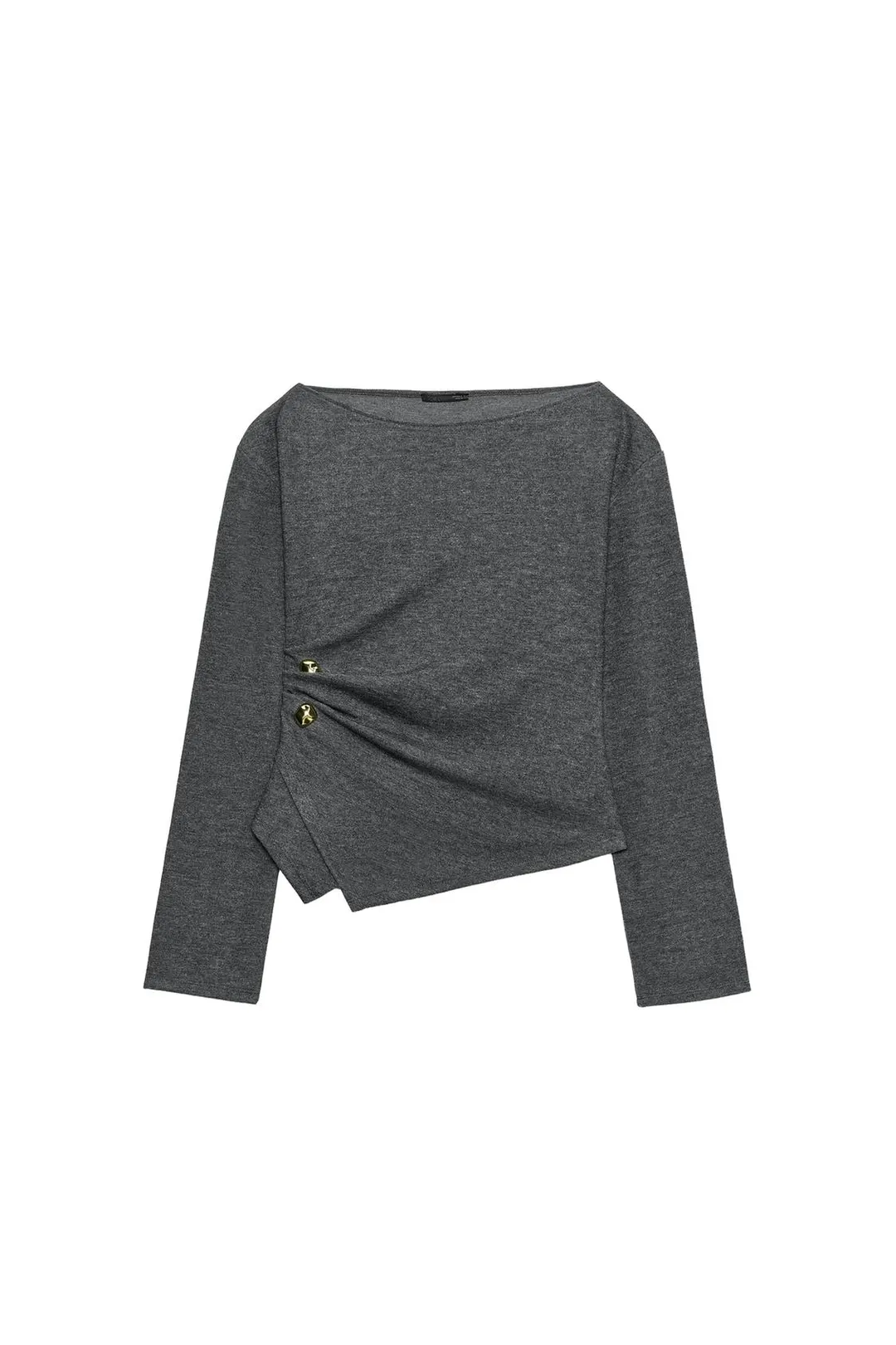Топ из мягкой ткани с брошью, Zara