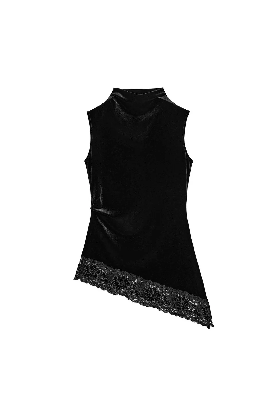 Асимметричный бархатный топ, Zara