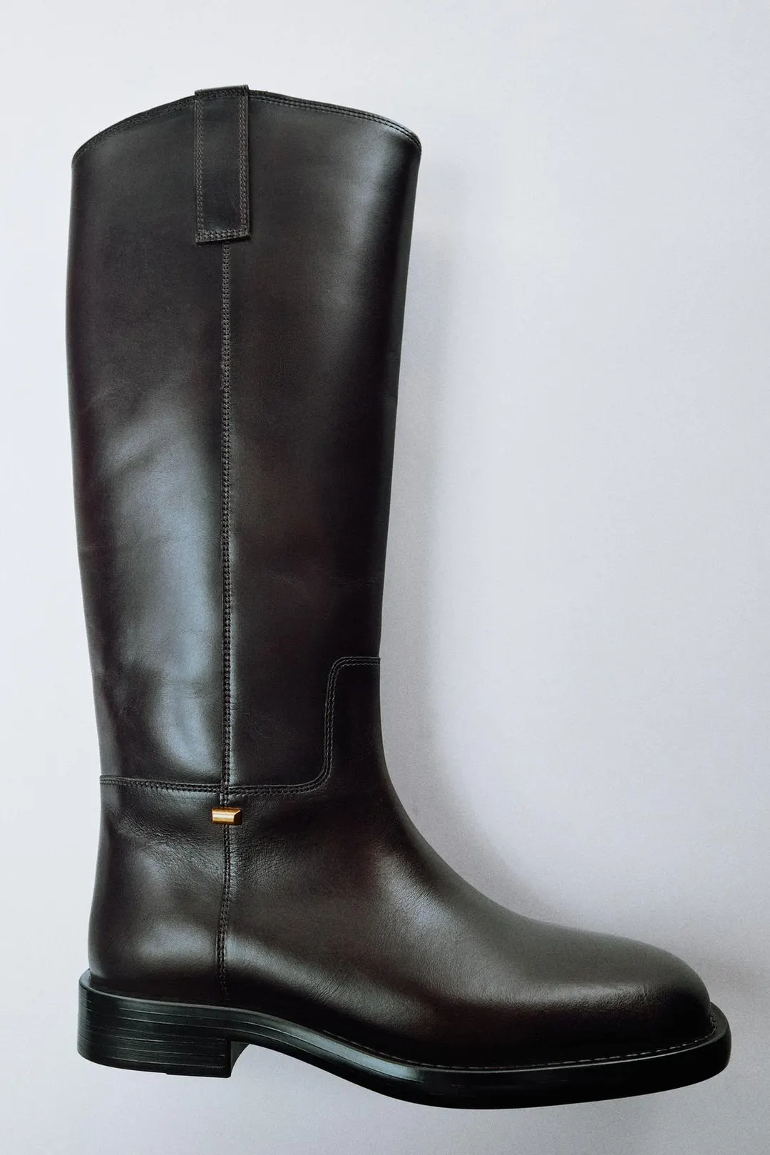 Кожаные сапоги для верховой езды, Zara