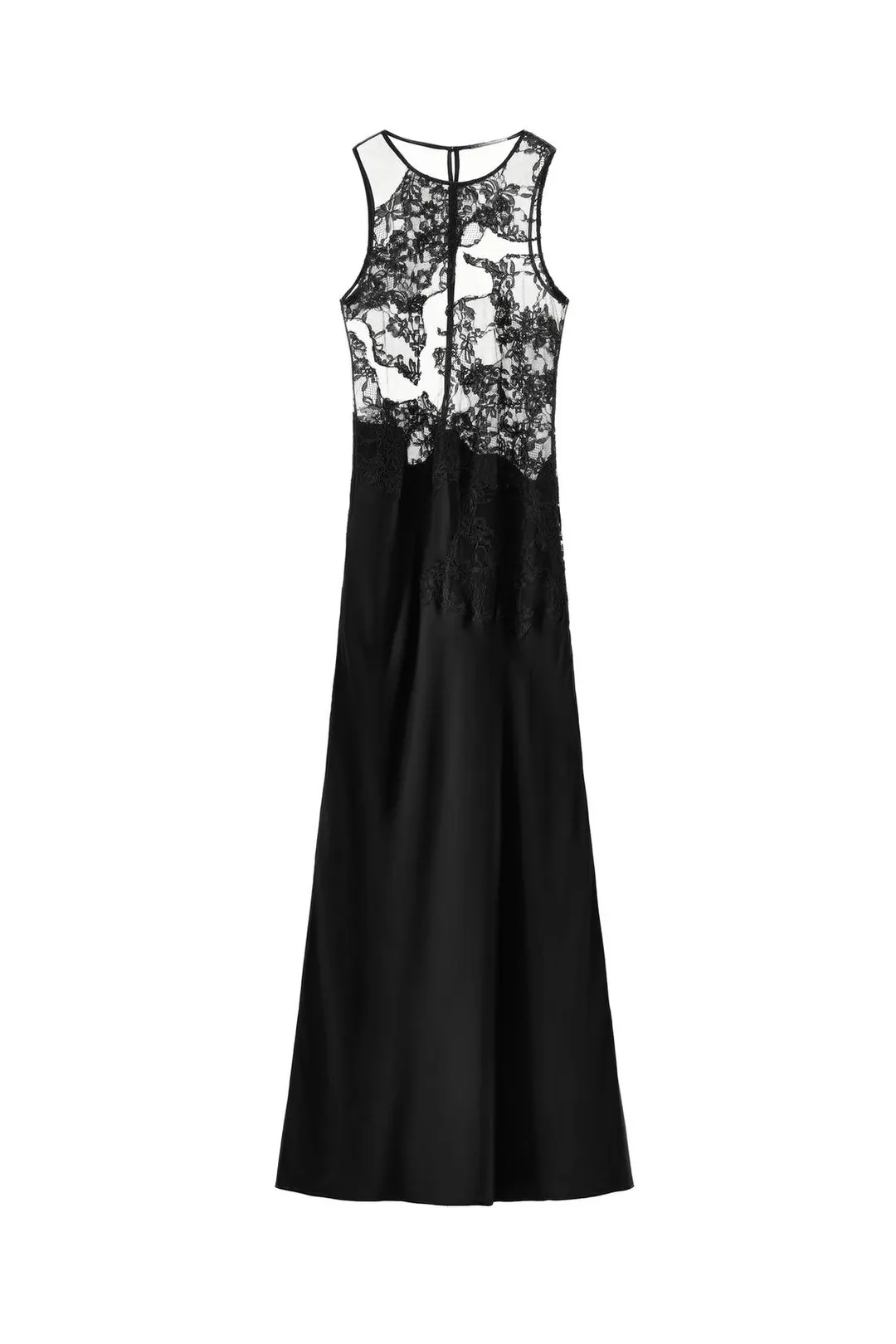 Платье длинное с контрастным кружевом ZW Collection, Zara
