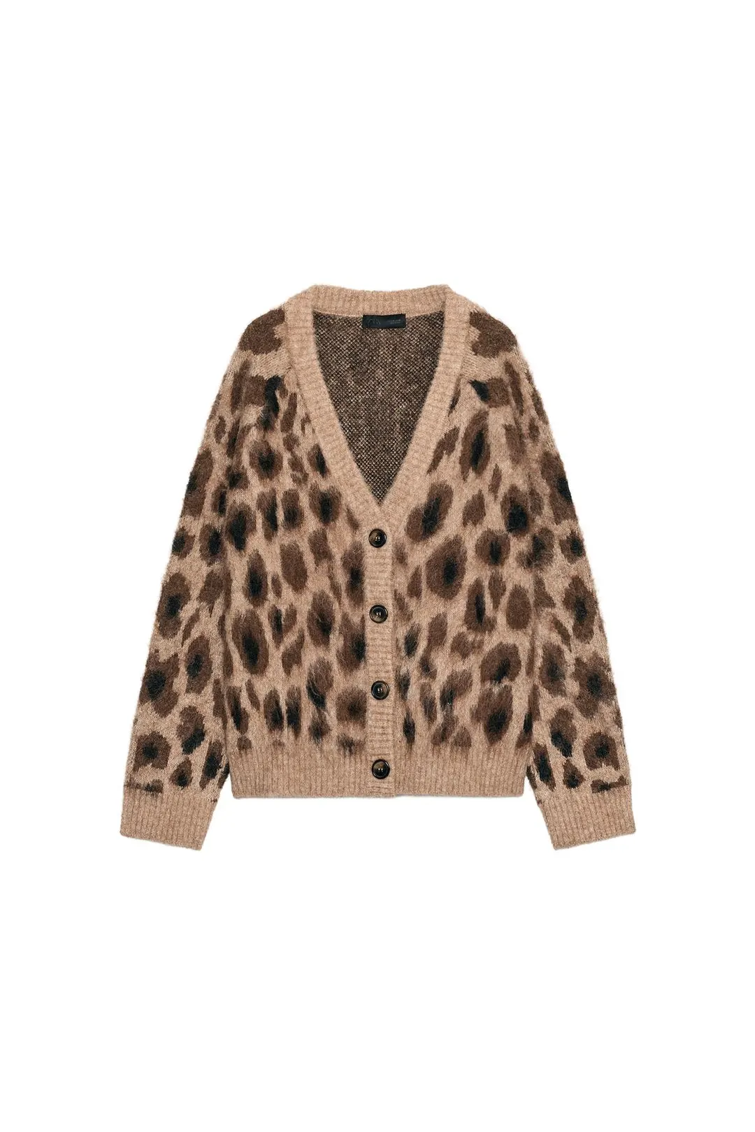 Кардиган жаккардовый с анималистичным узором, Zara