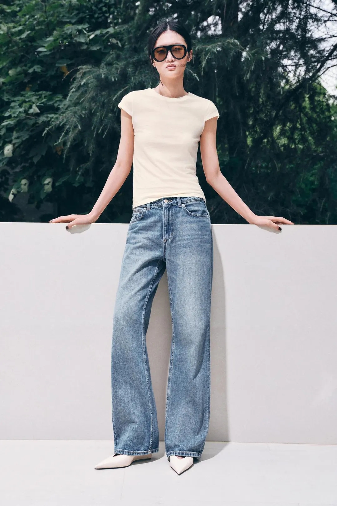 Футболка минималистичная с короткими рукавами, Zara