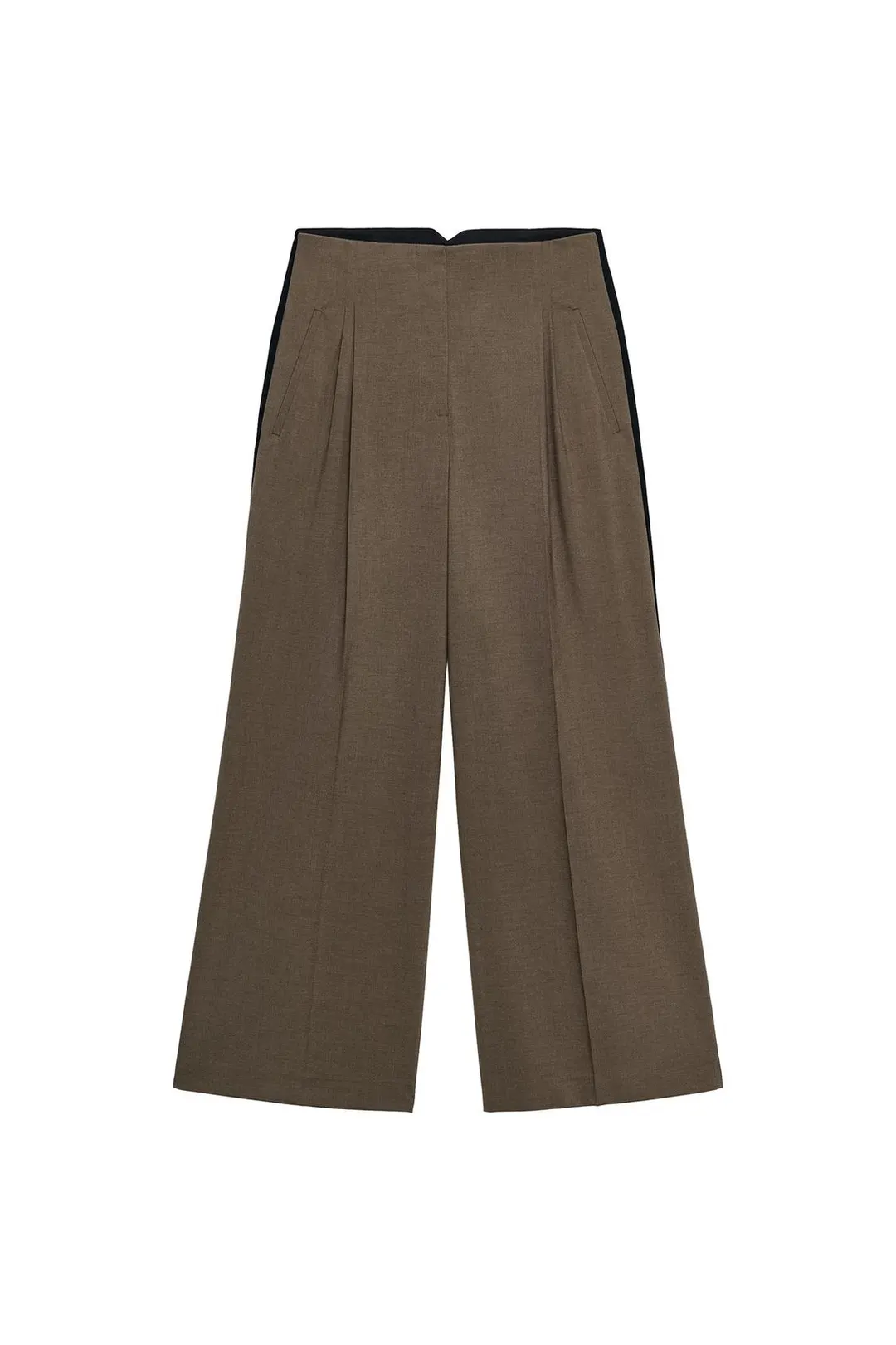 Комбинированные брюки ZW Collection со складками, Zara