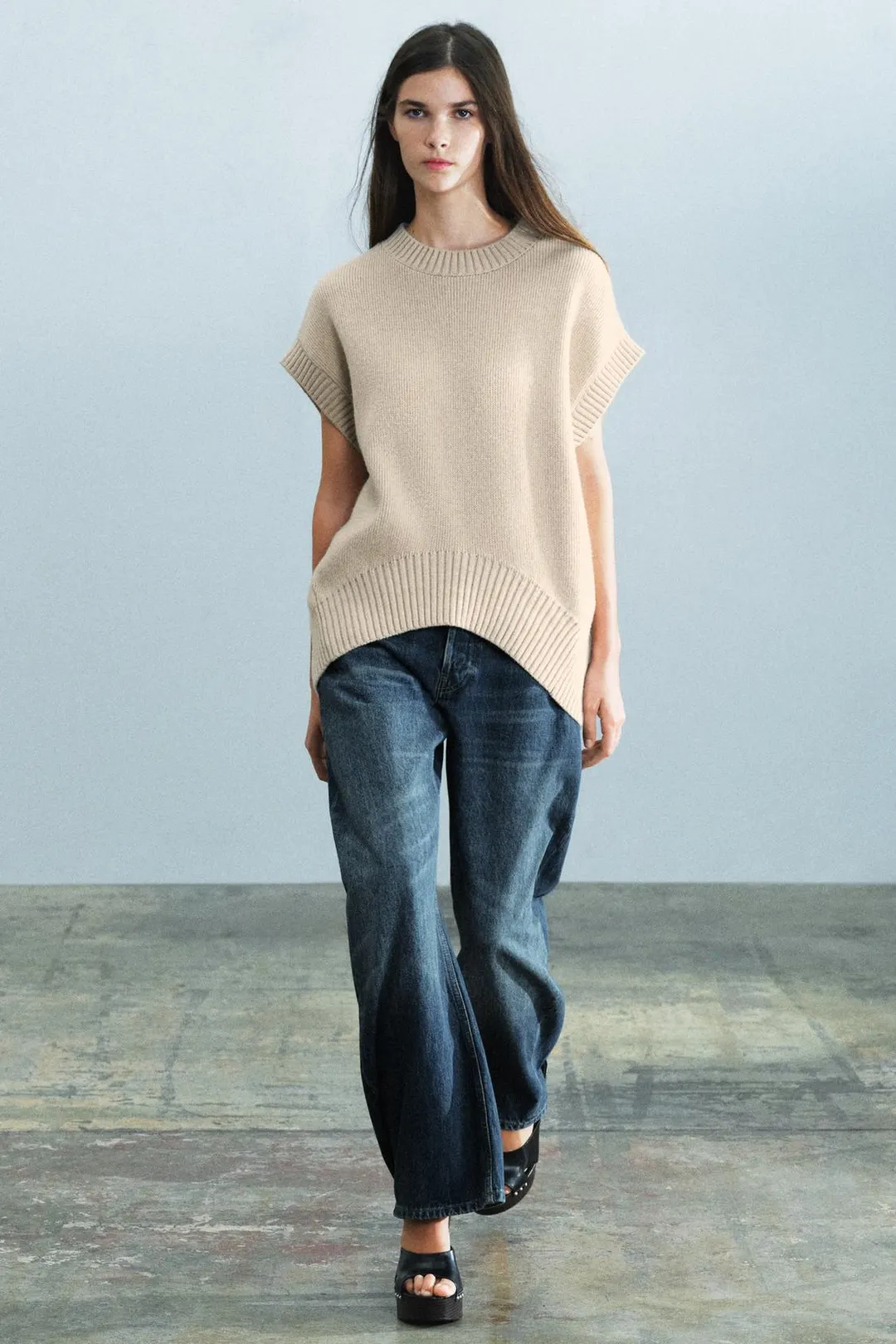 Жилет оверсайз из смесовой шерсти, Zara