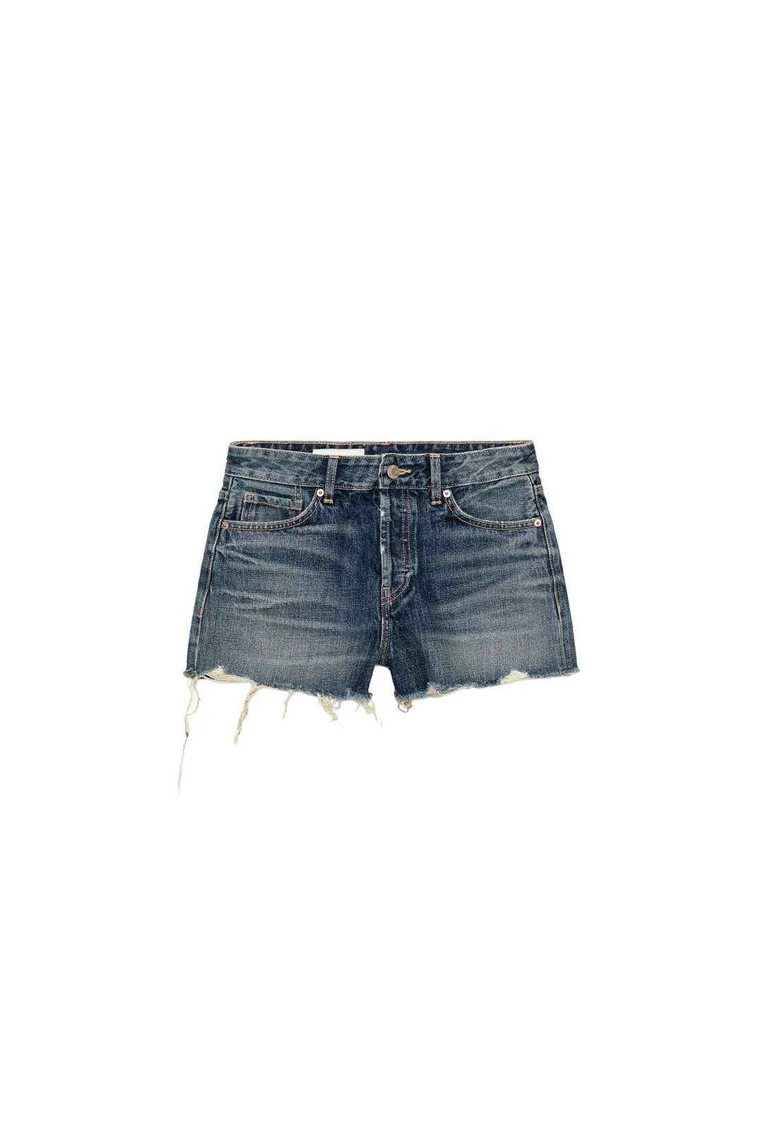 Шорты джинсовые TRF средней посадки с рваным эффектом, Zara