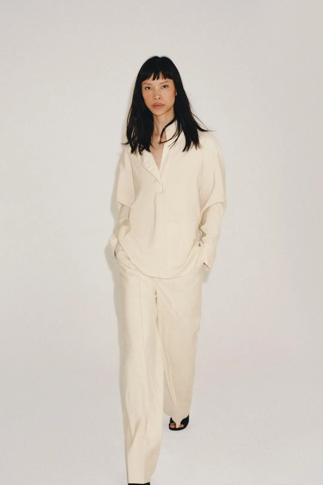 Брюки с высокой посадкой ZW Collection, Zara