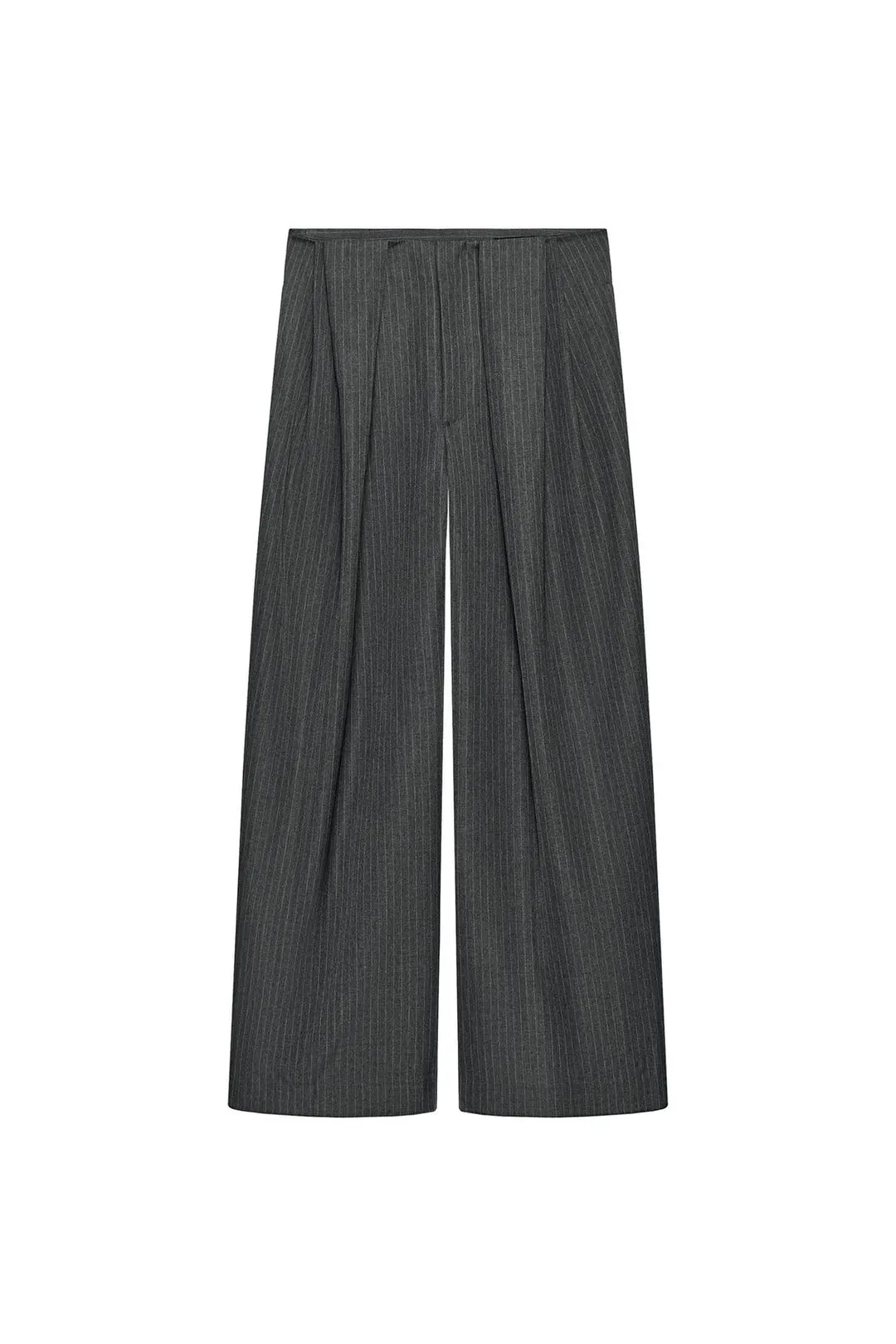 Брюки в тонкую полоску со складками ZW Collection, Zara