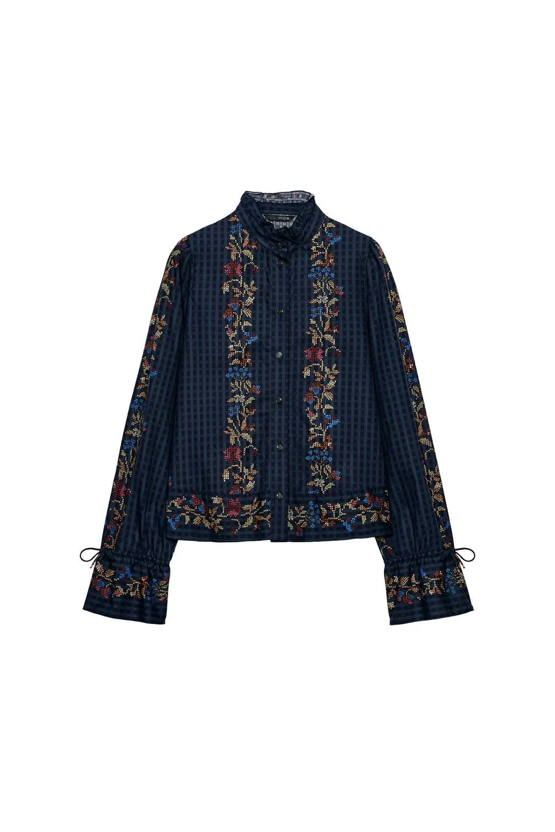 Замшевая блузка с принтом и оборками, Zara